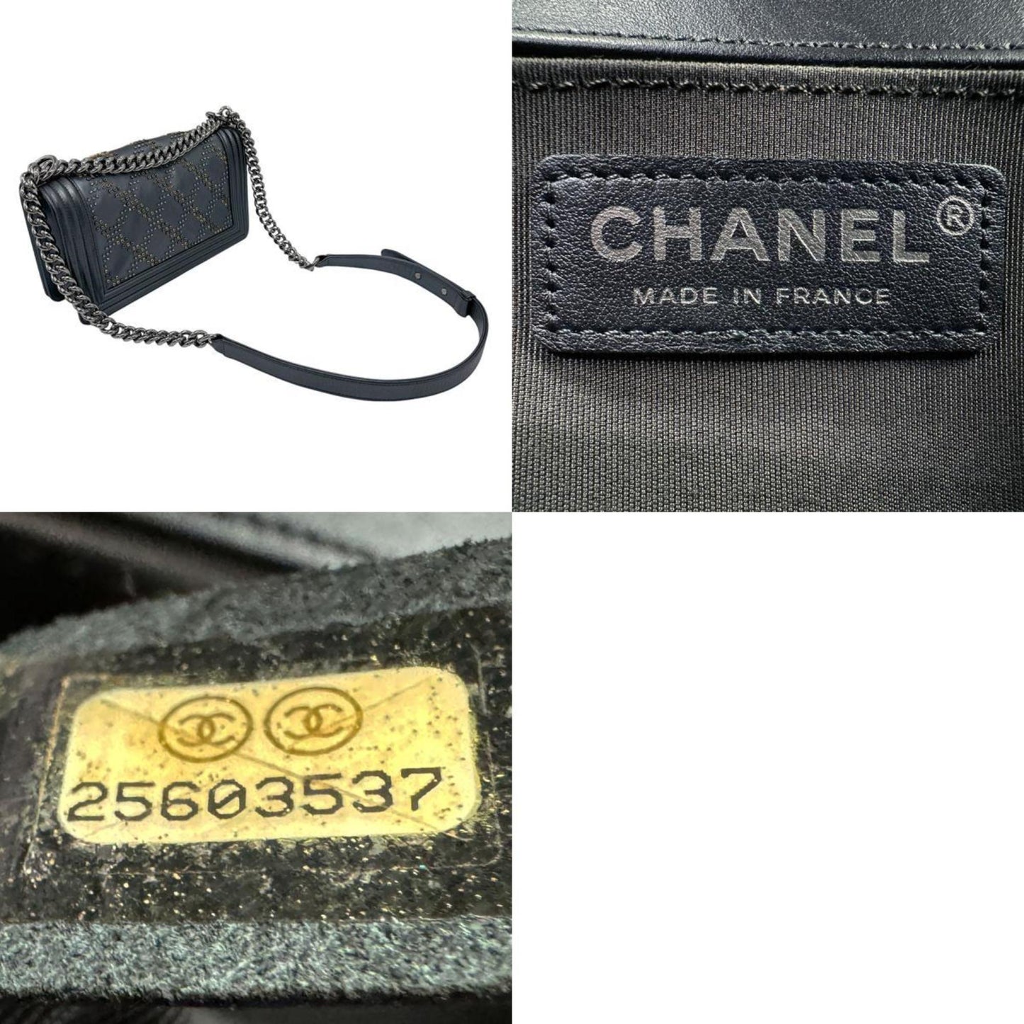 Chanel Sac Boy en cuir dor