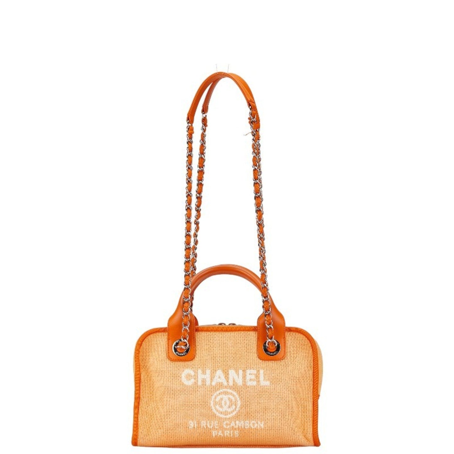 Chanel Sac Deauville en toile orange