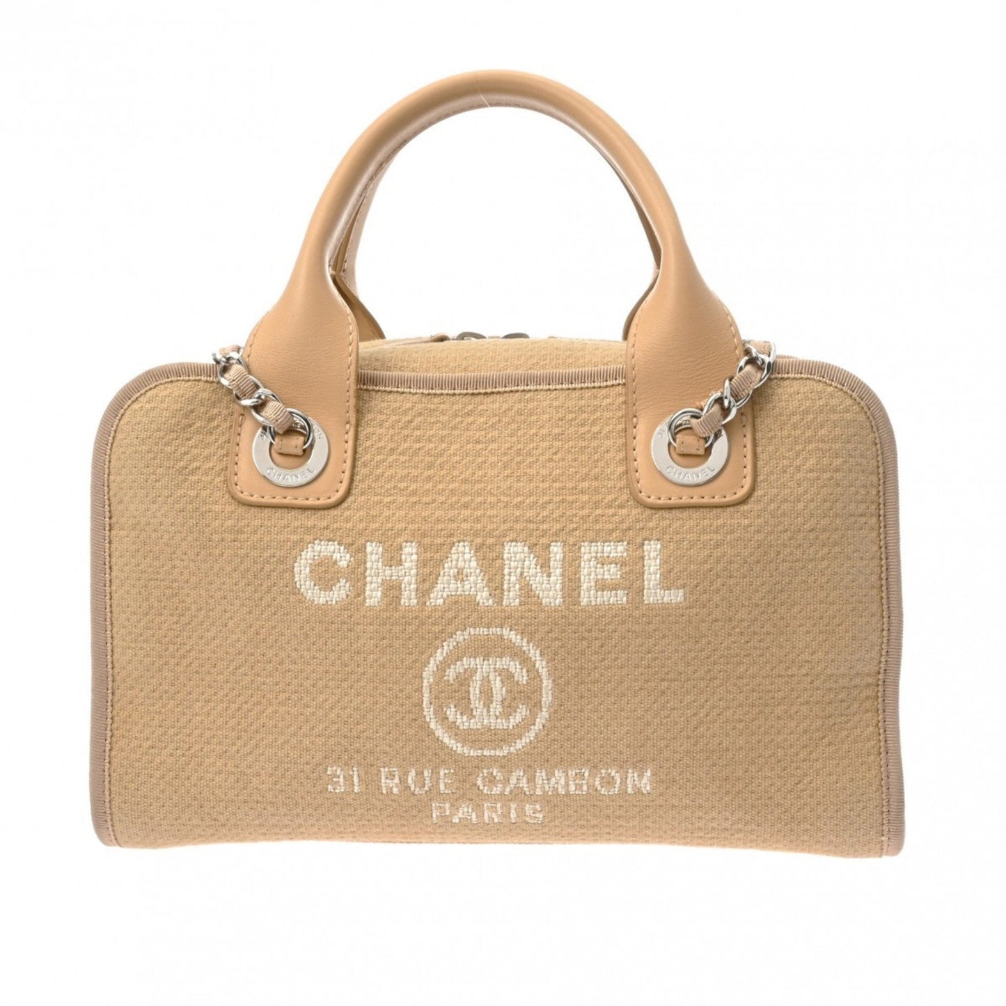 Chanel Sac Deauville en toile beige