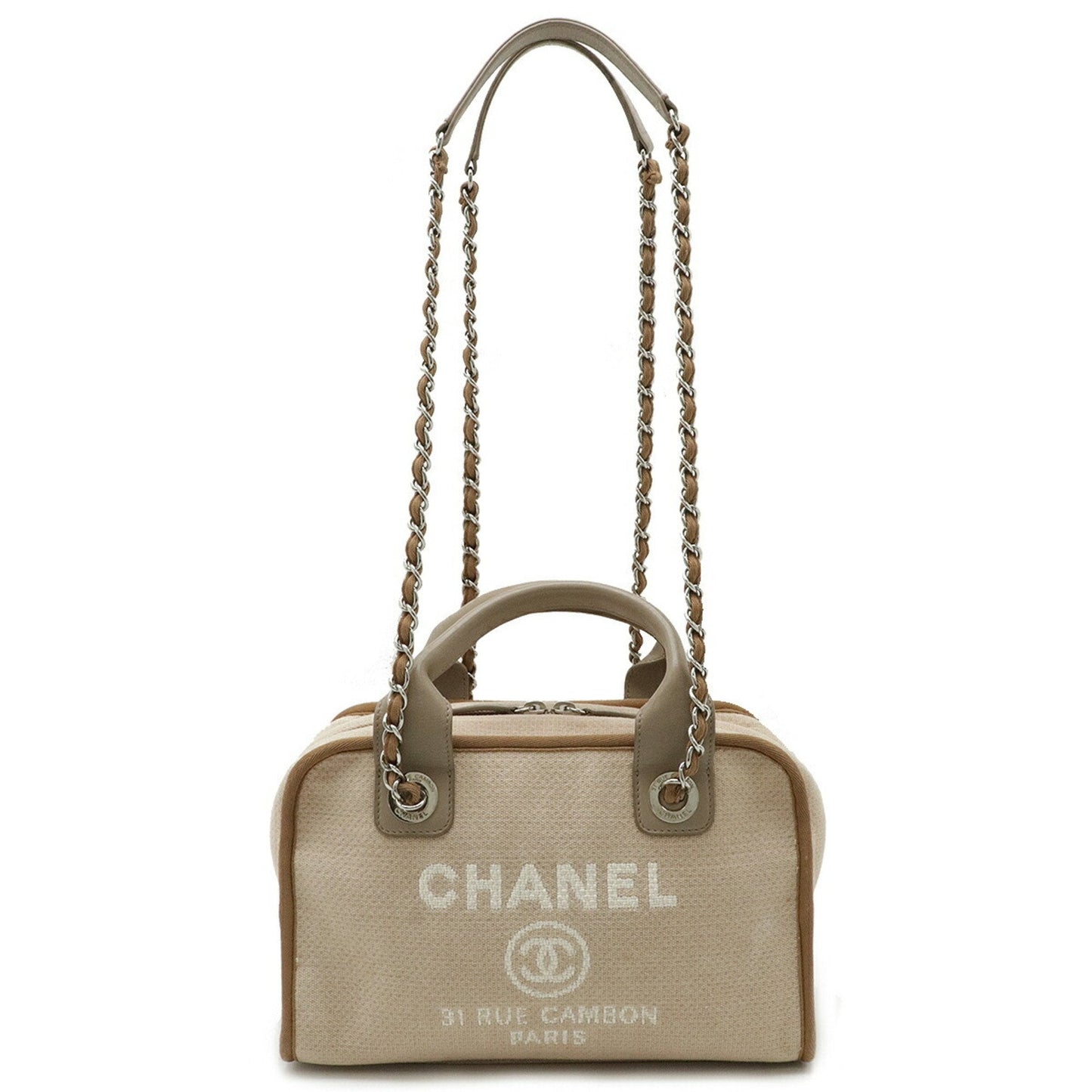 Chanel Sac Deauville en toile beige