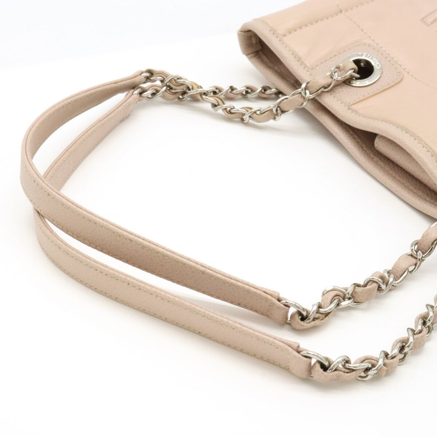 Chanel Sac Deauville en cuir beige
