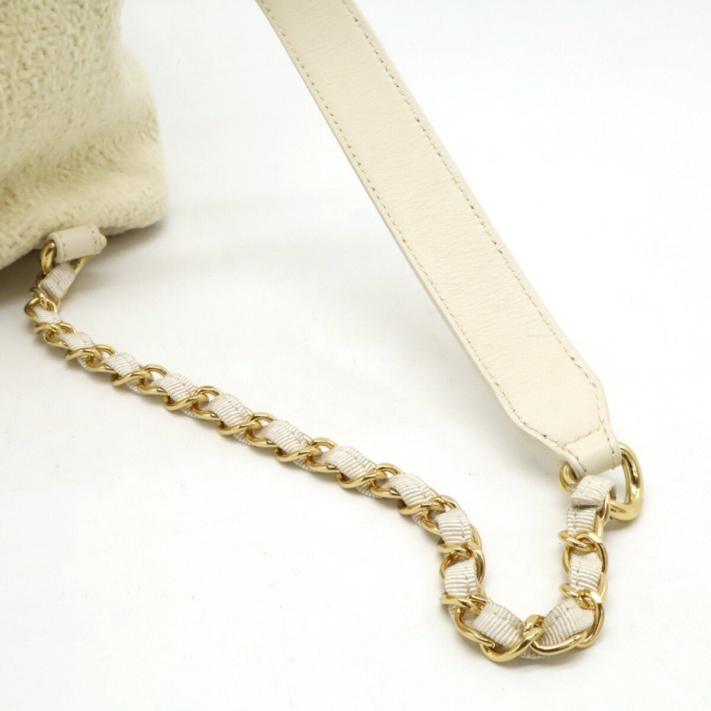 Chanel Sac Deauville en cuir beige
