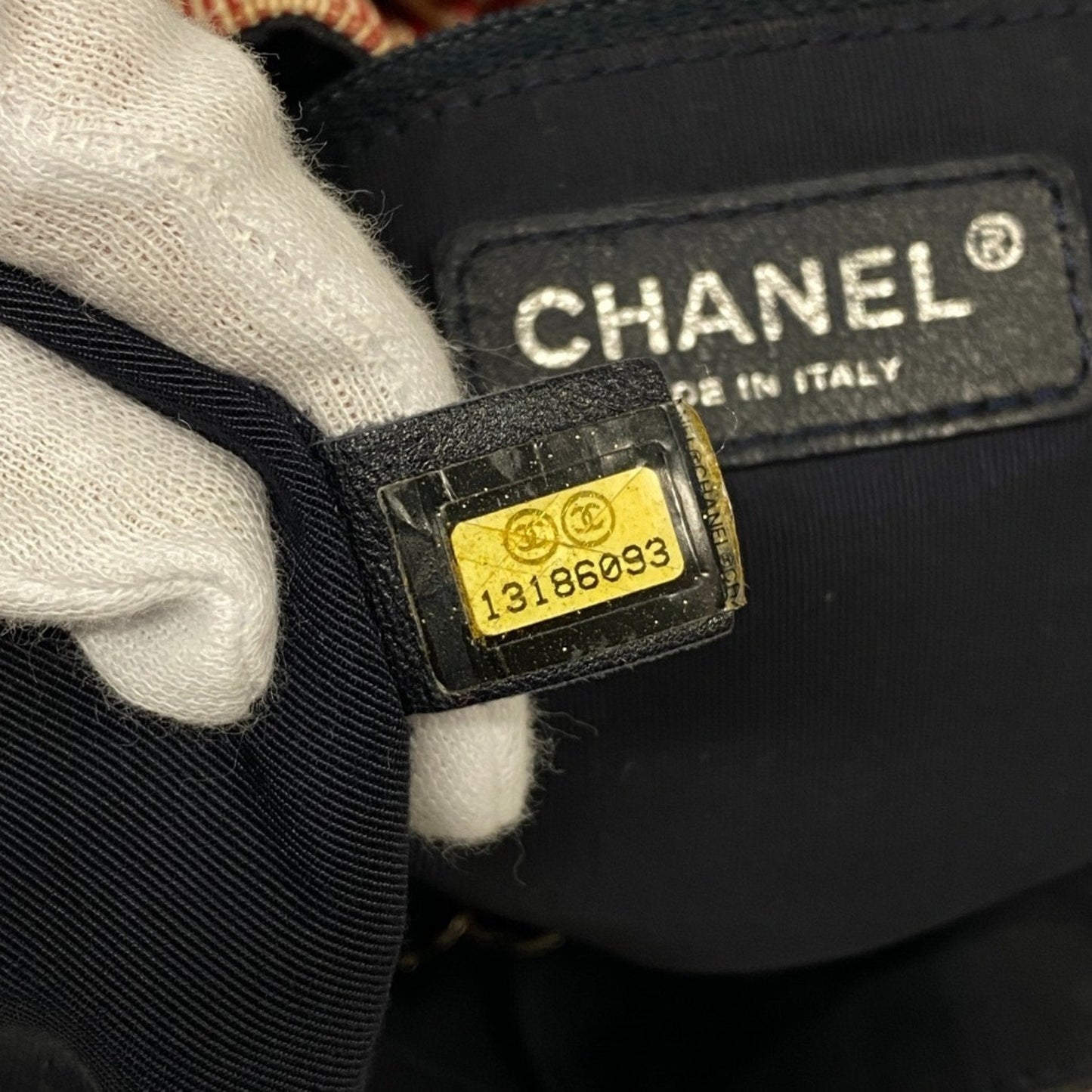 Chanel Sac Cabas en toile bleu