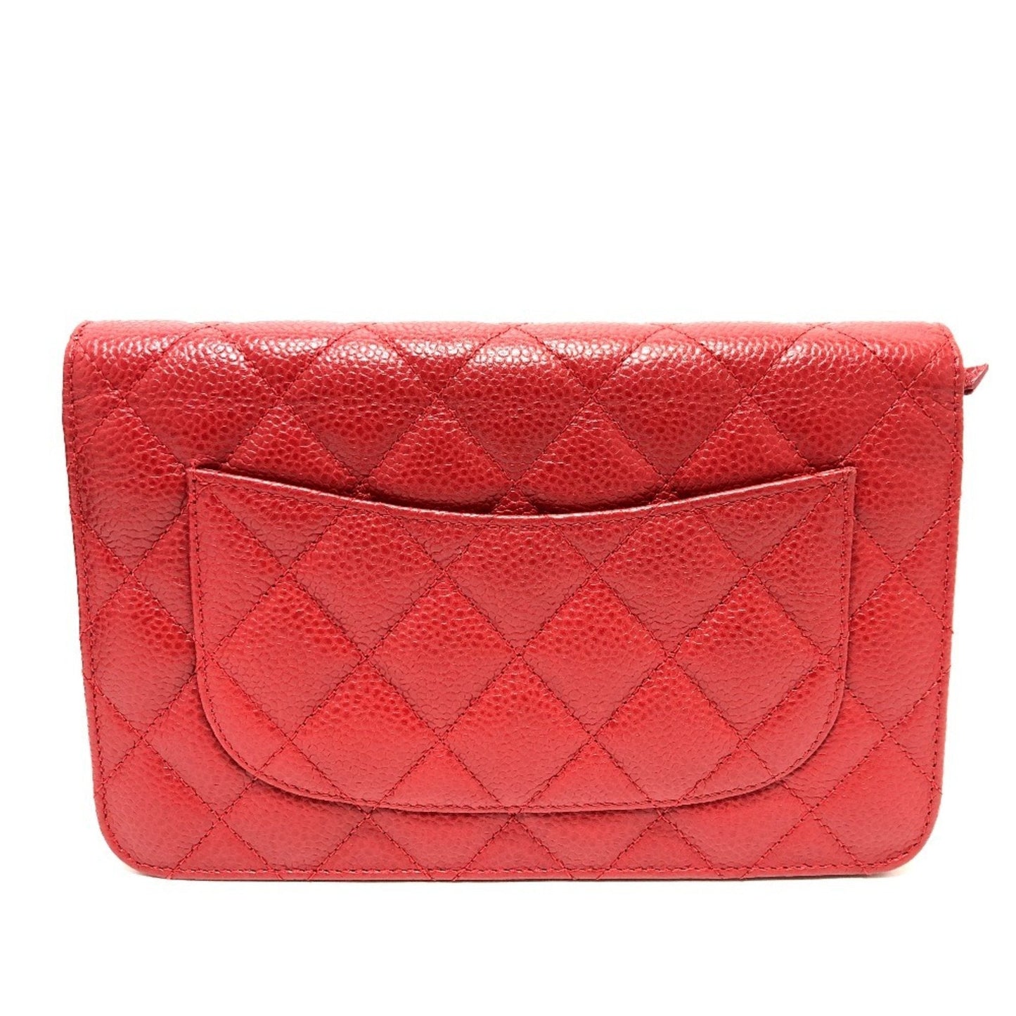 Chanel Sac Classic en cuir caviar rouge