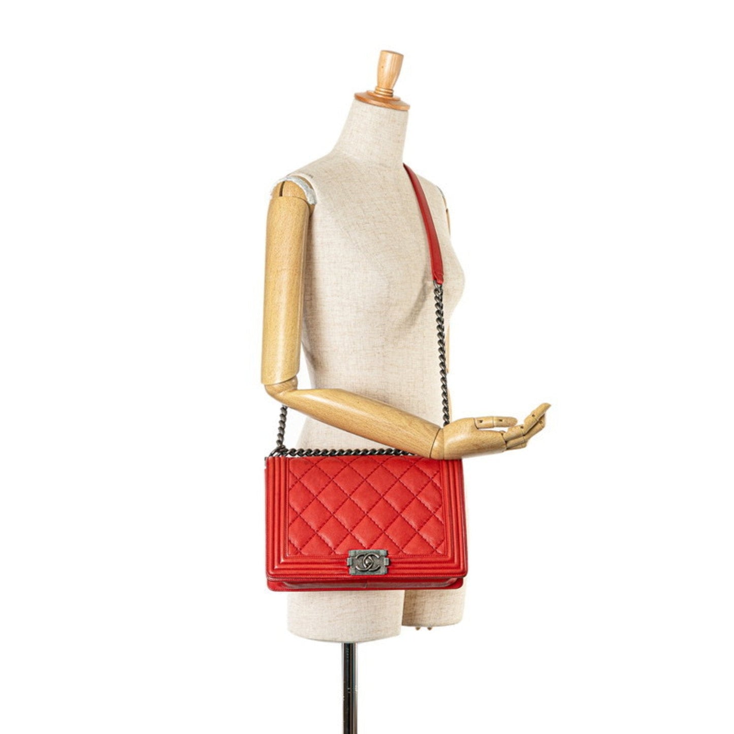 Chanel Sac Boy en cuir rouge