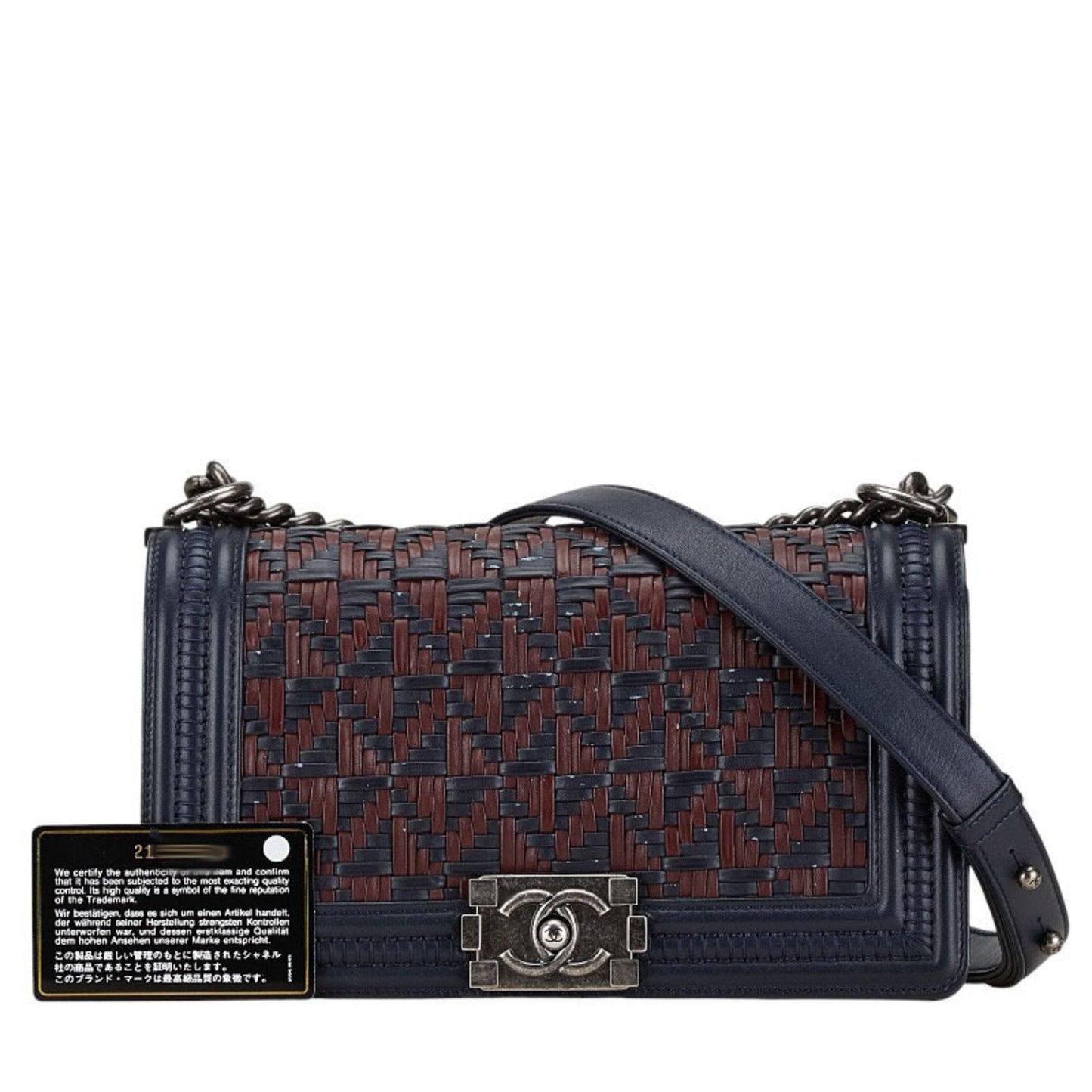Chanel Sac Boy en cuir bleu
