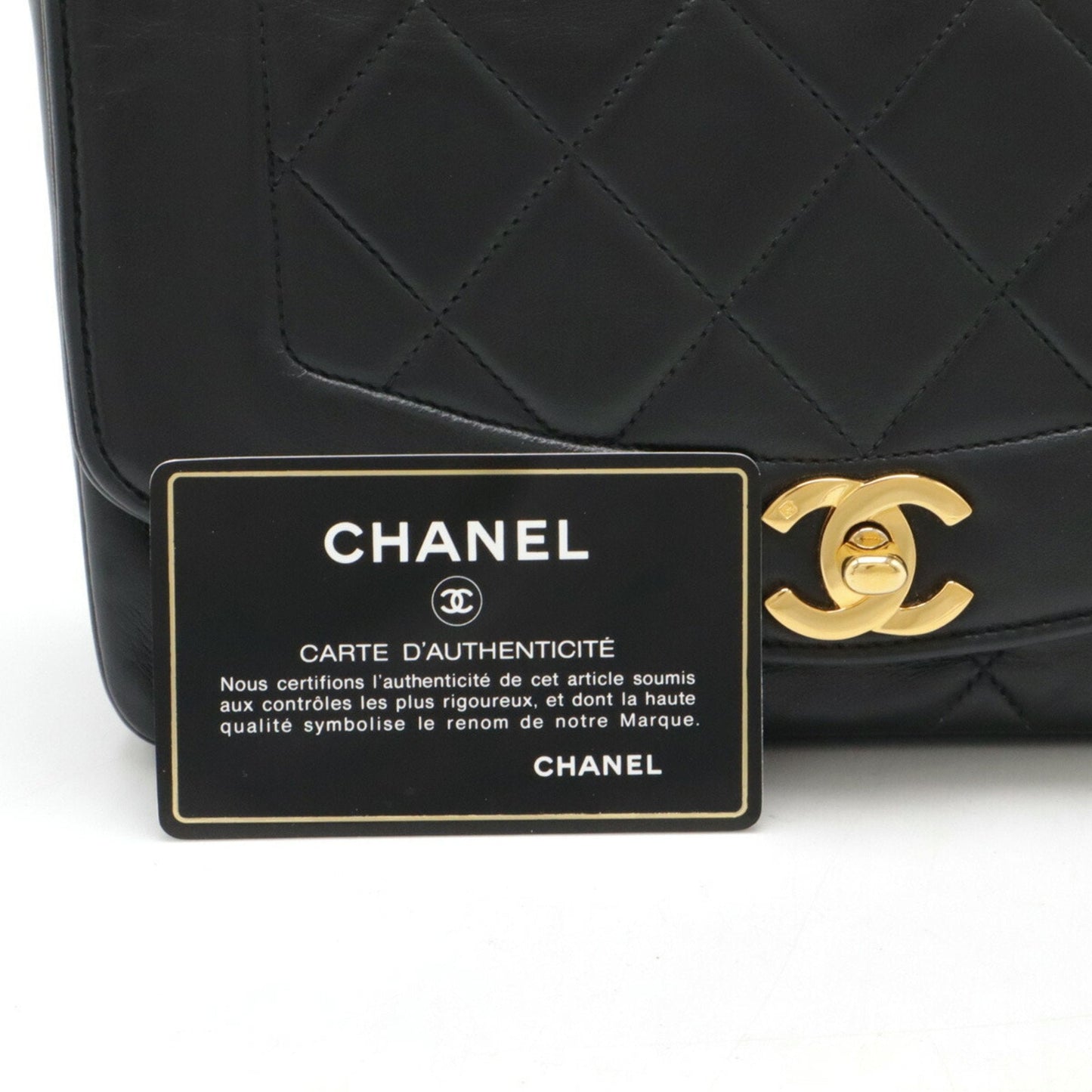 Chanel Sac Diana en cuir noir