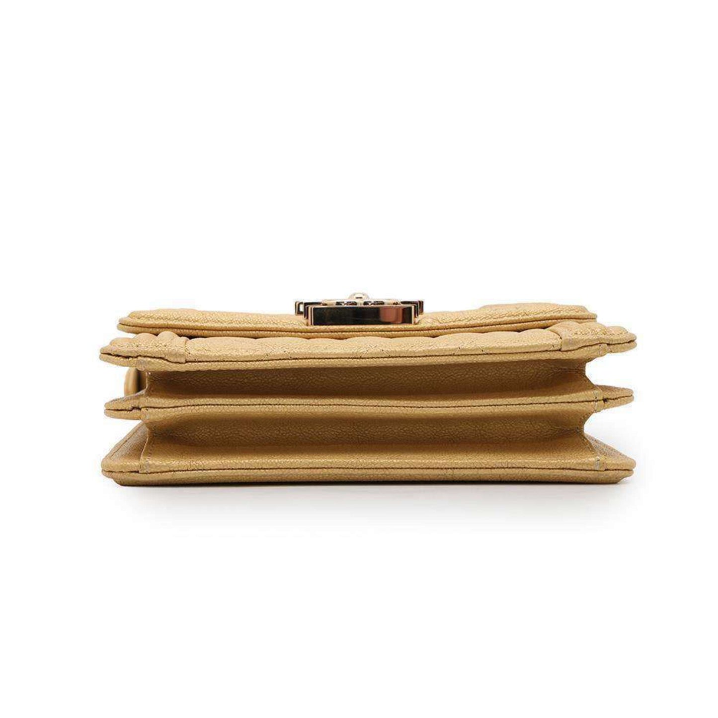 Chanel Sac Boy en cuir caviar jaune