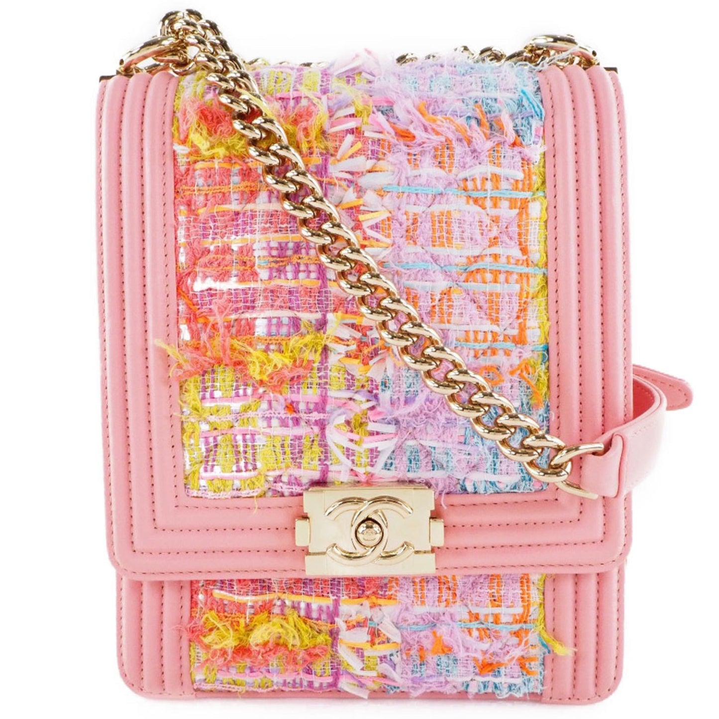 Chanel Sac Boy en tweed rose