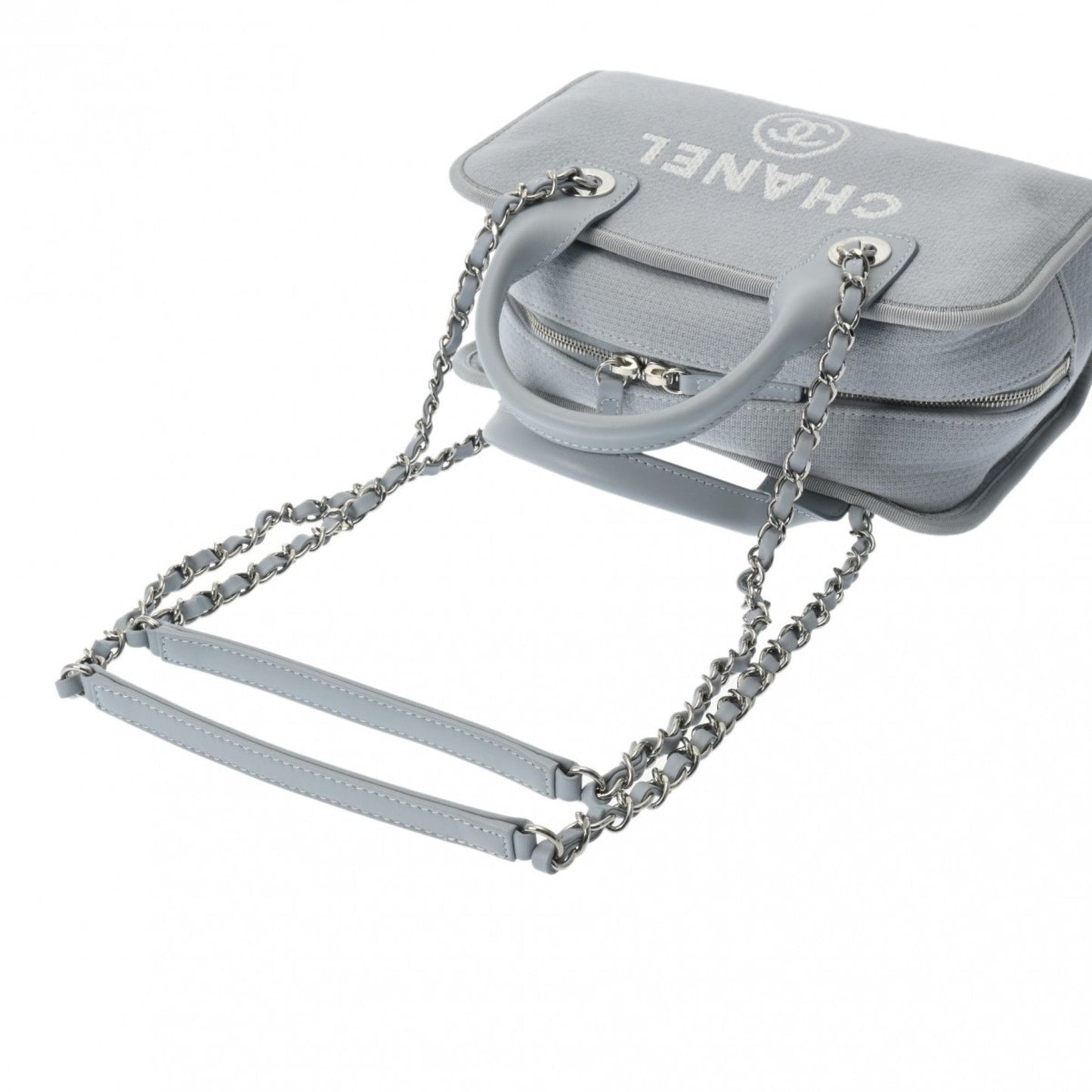 Chanel Sac Deauville en toile bleu