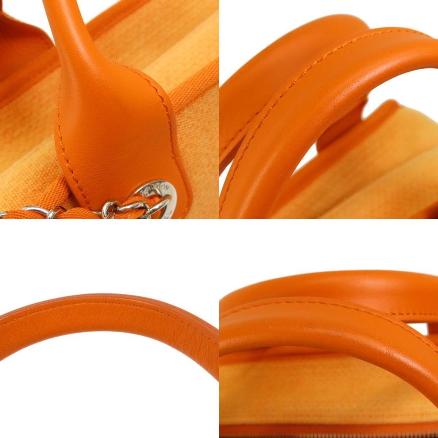 Chanel Sac Deauville en toile orange