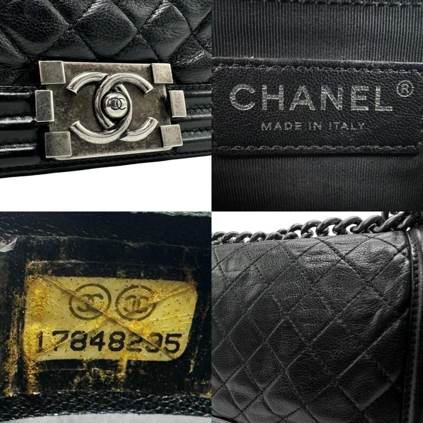 Chanel Sac Boy en cuir noir