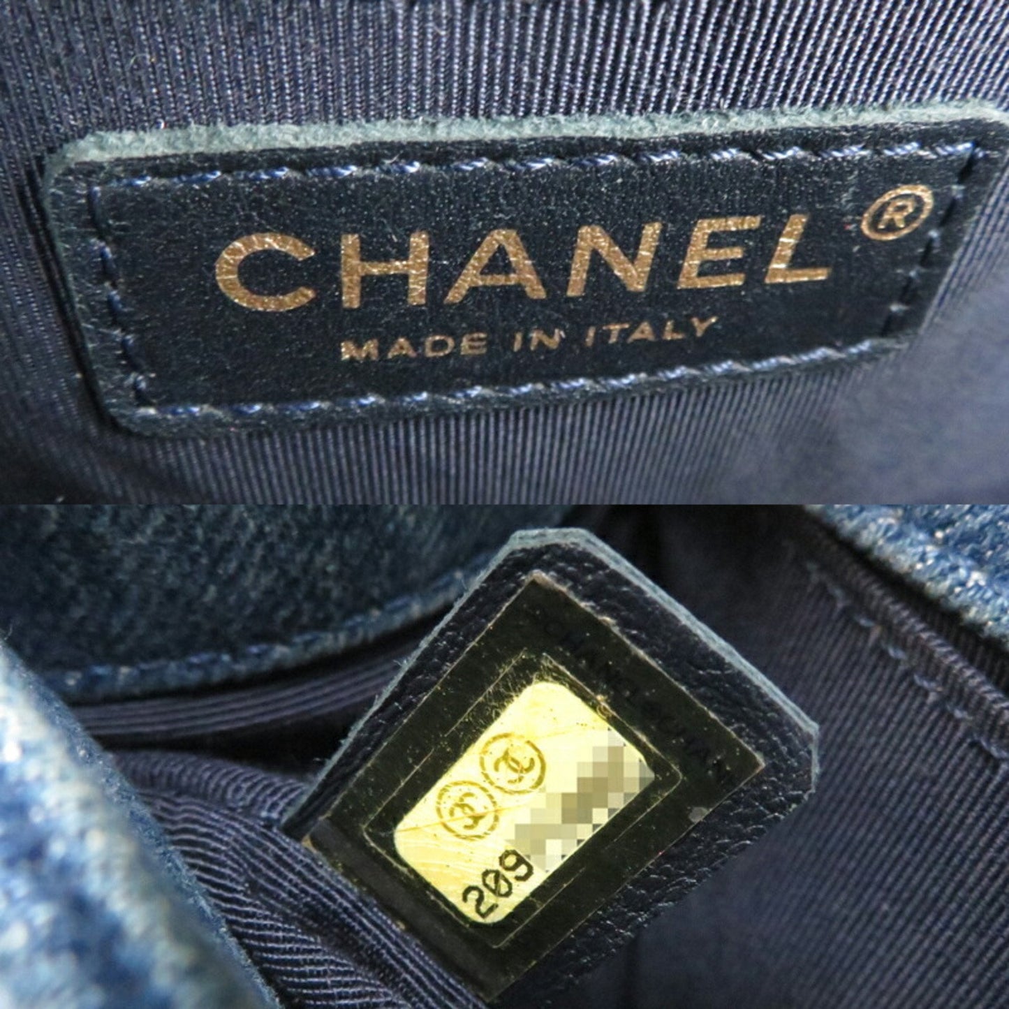 Chanel Sac Boy en denim bleu