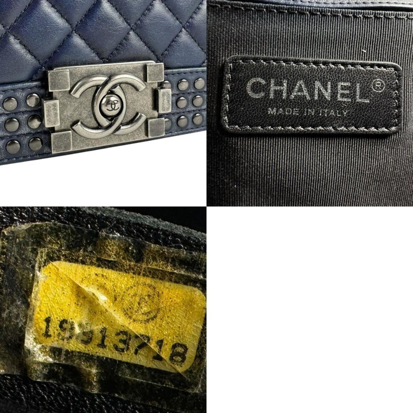 Chanel Sac Boy en cuir bleu