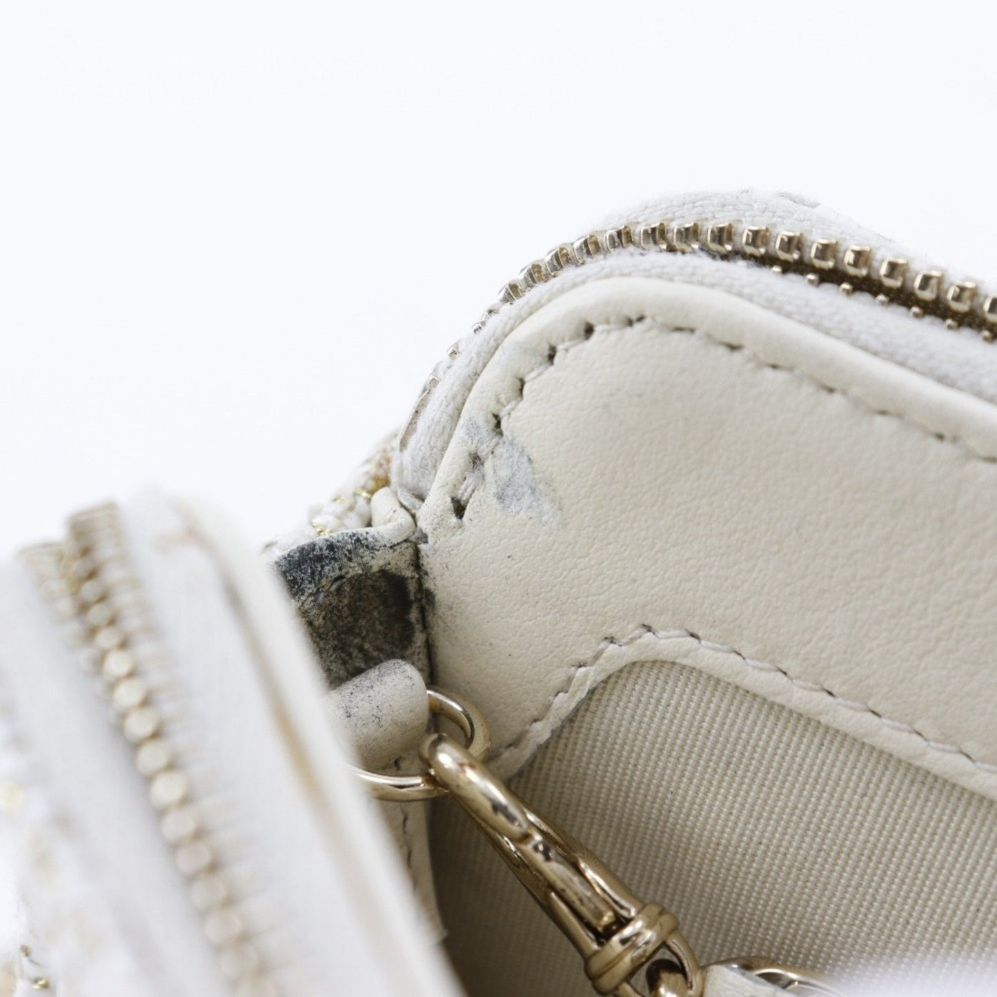 Chanel Sac Deauville en tweed blanc