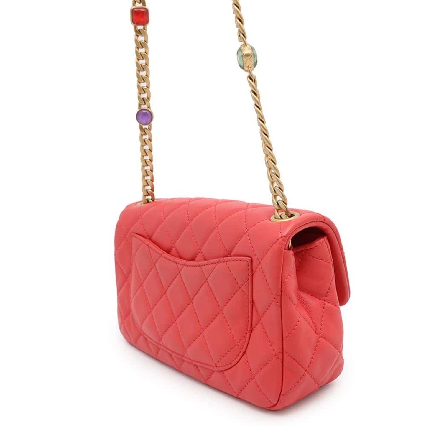 Chanel Sac Single Flap en cuir rouge