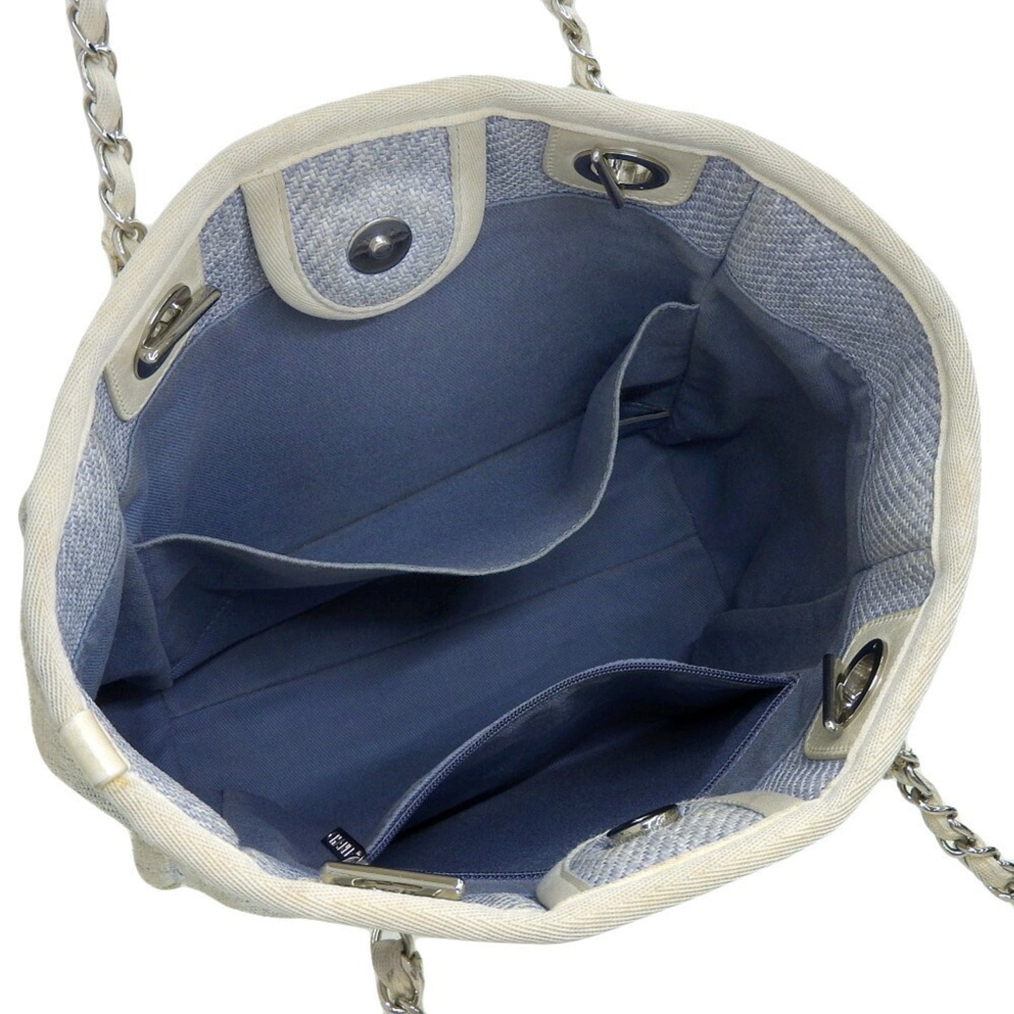 Chanel Sac Deauville en toile bleu