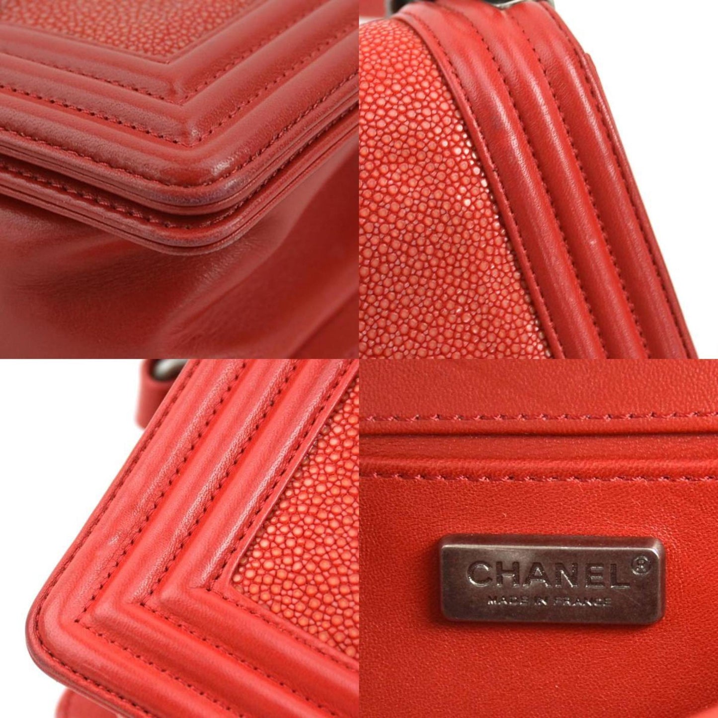 Chanel Sac Boy en cuir rouge