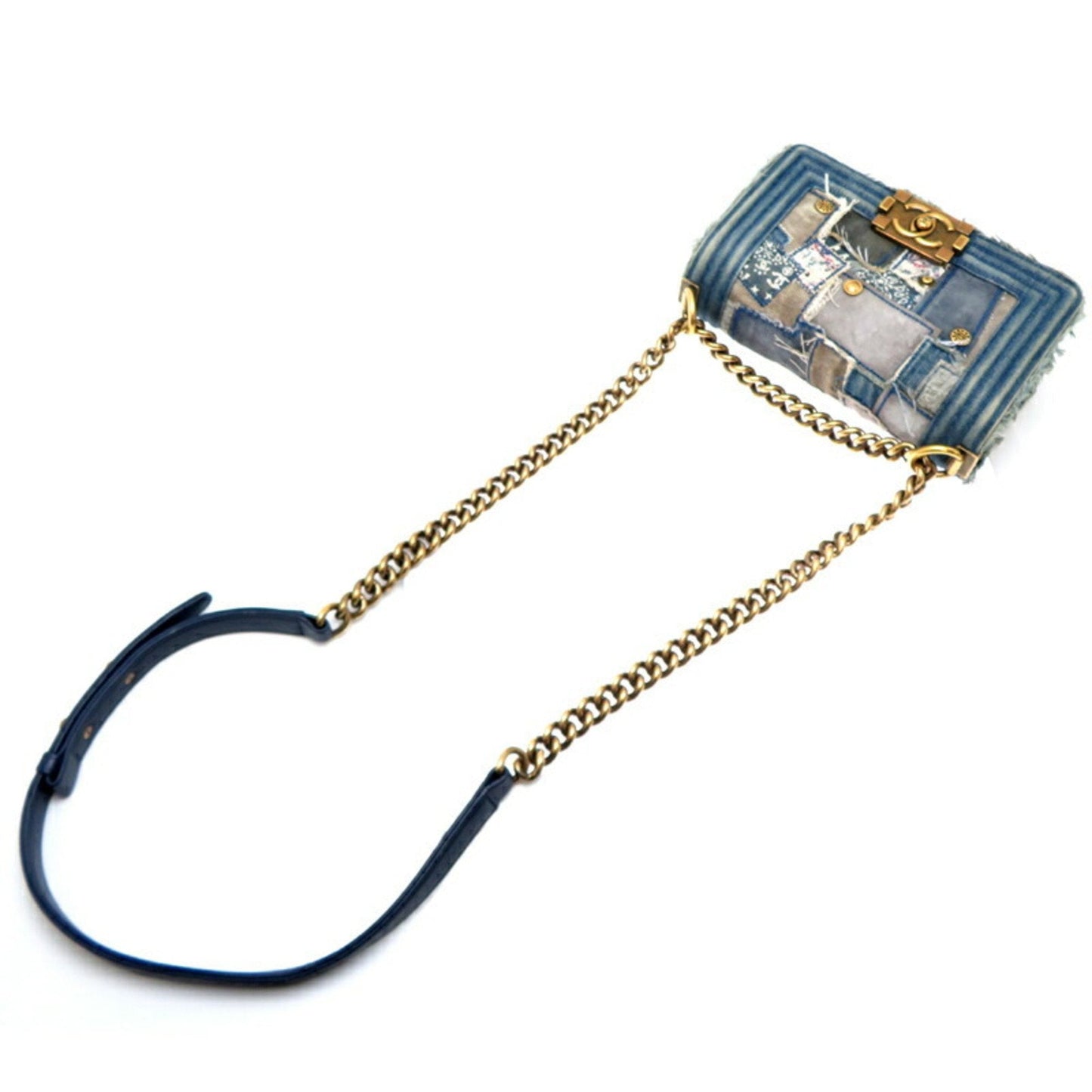 Chanel Sac Boy en denim bleu