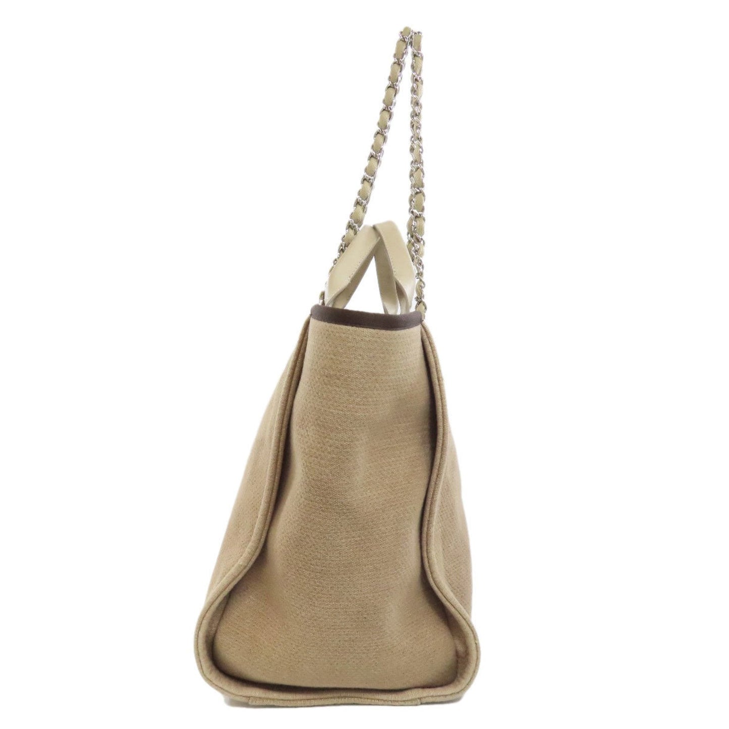 Chanel Sac Deauville en toile marron
