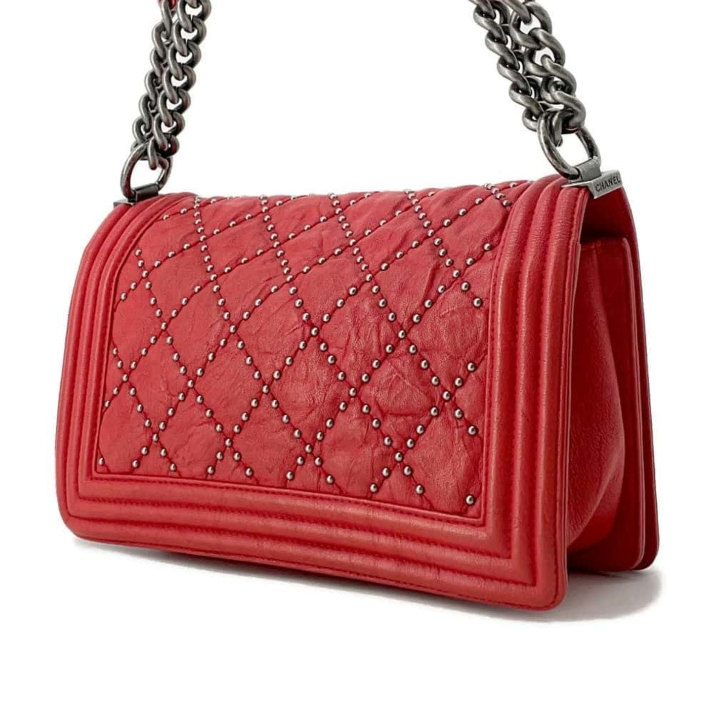 Chanel Sac Boy en cuir rouge