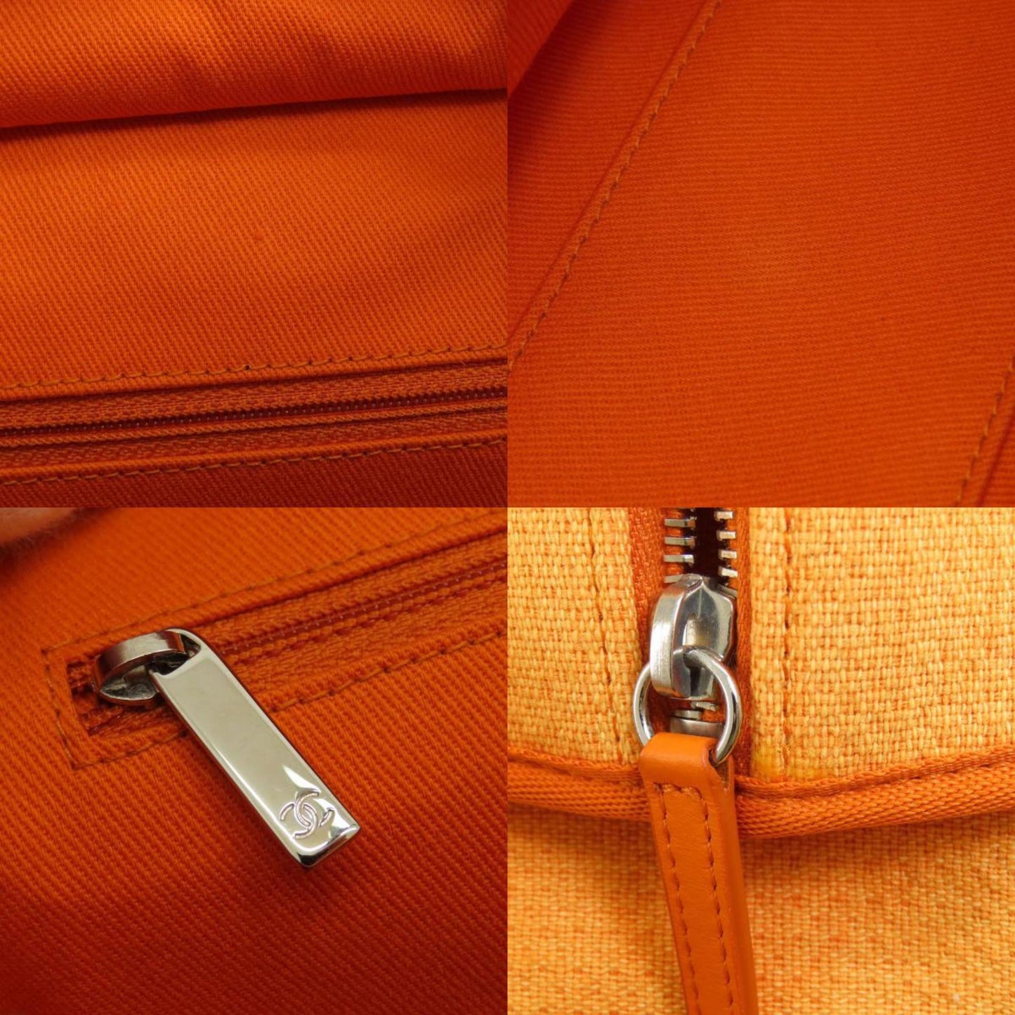 Chanel Sac Deauville en toile orange