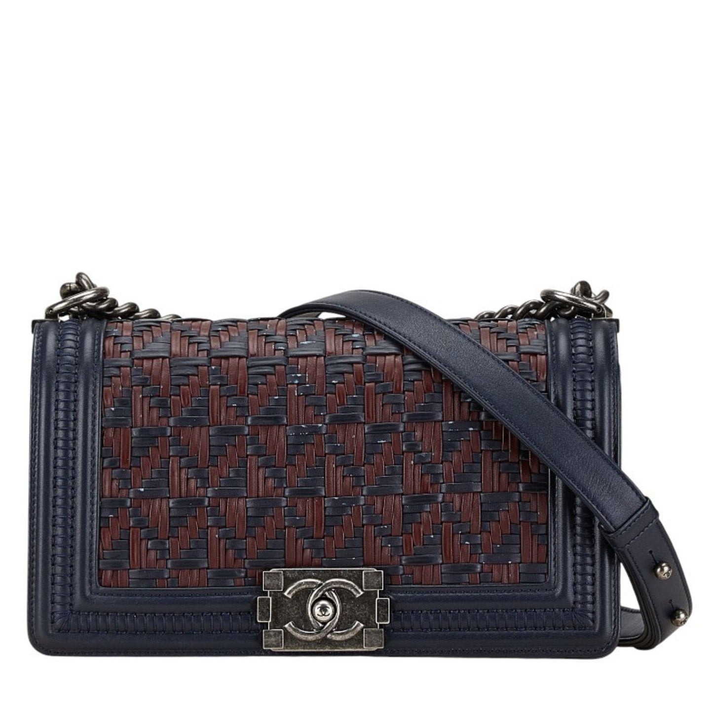 Chanel Sac Boy en cuir bleu