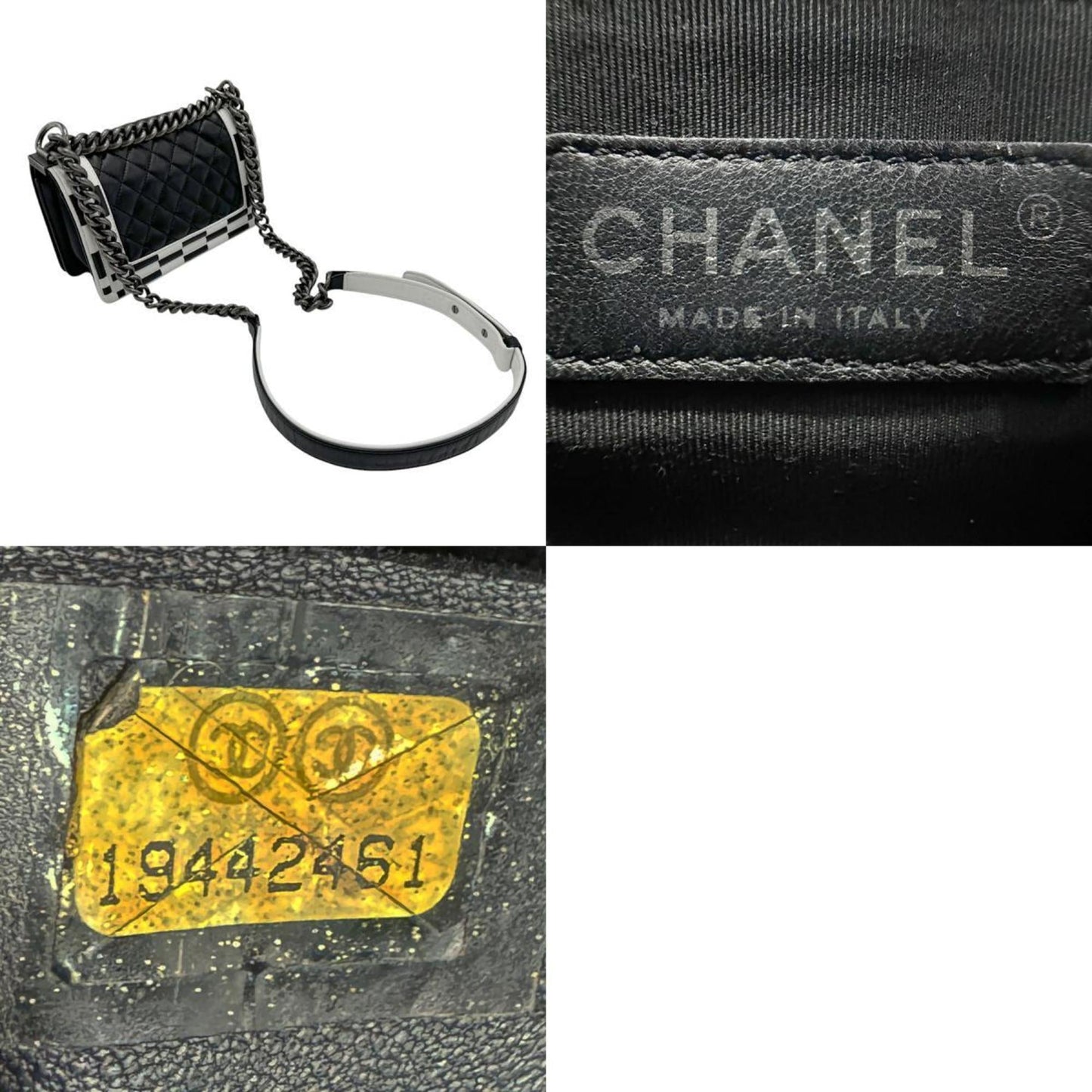 Chanel Sac Boy en cuir noir