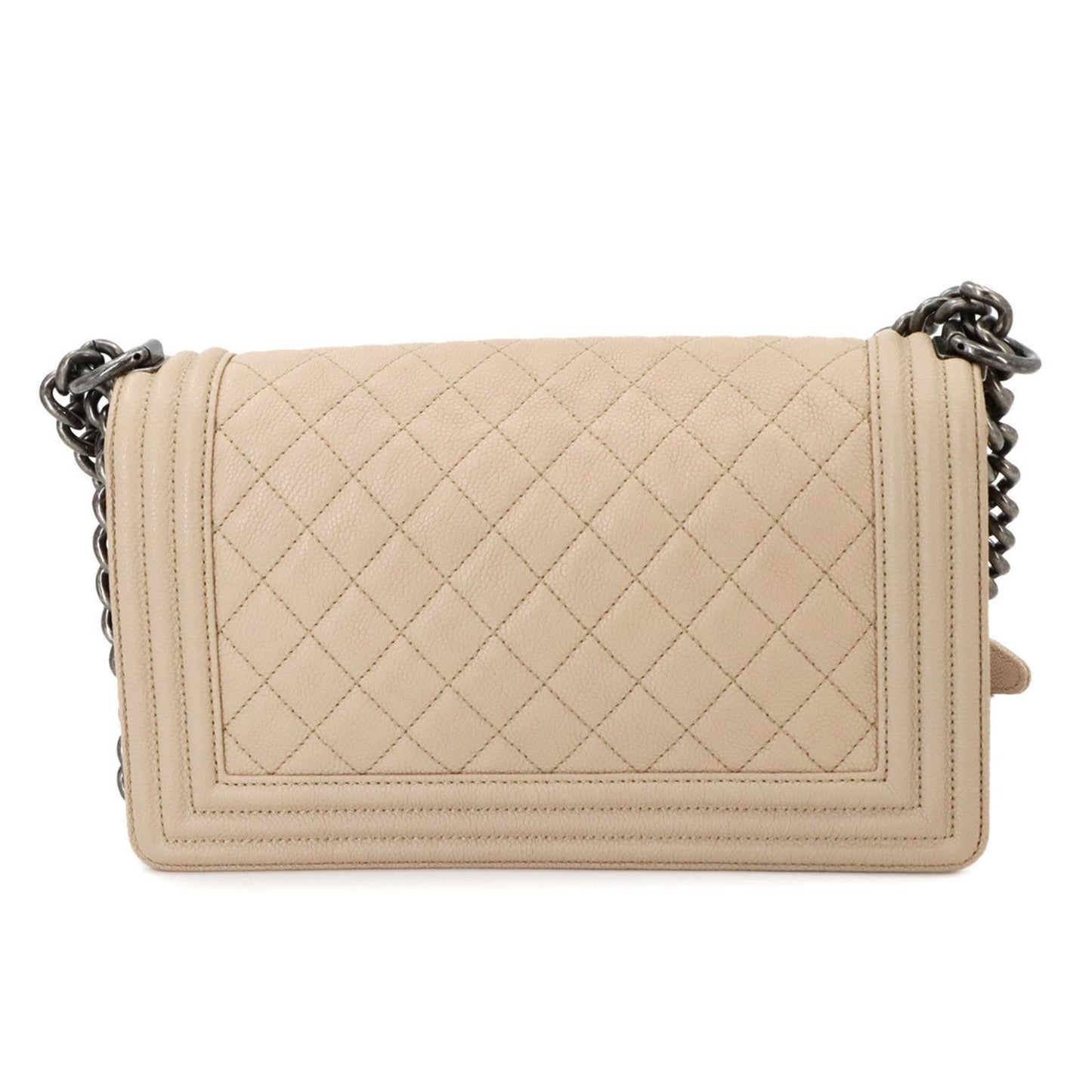 Chanel Sac Boy en cuir caviar beige