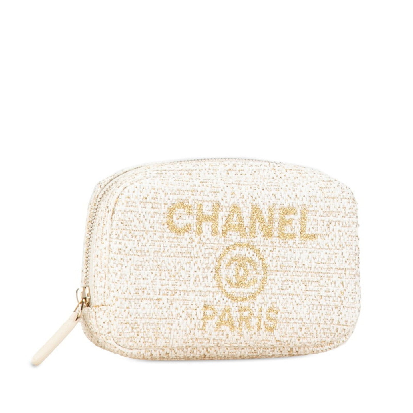 Chanel Sac Deauville en tweed blanc