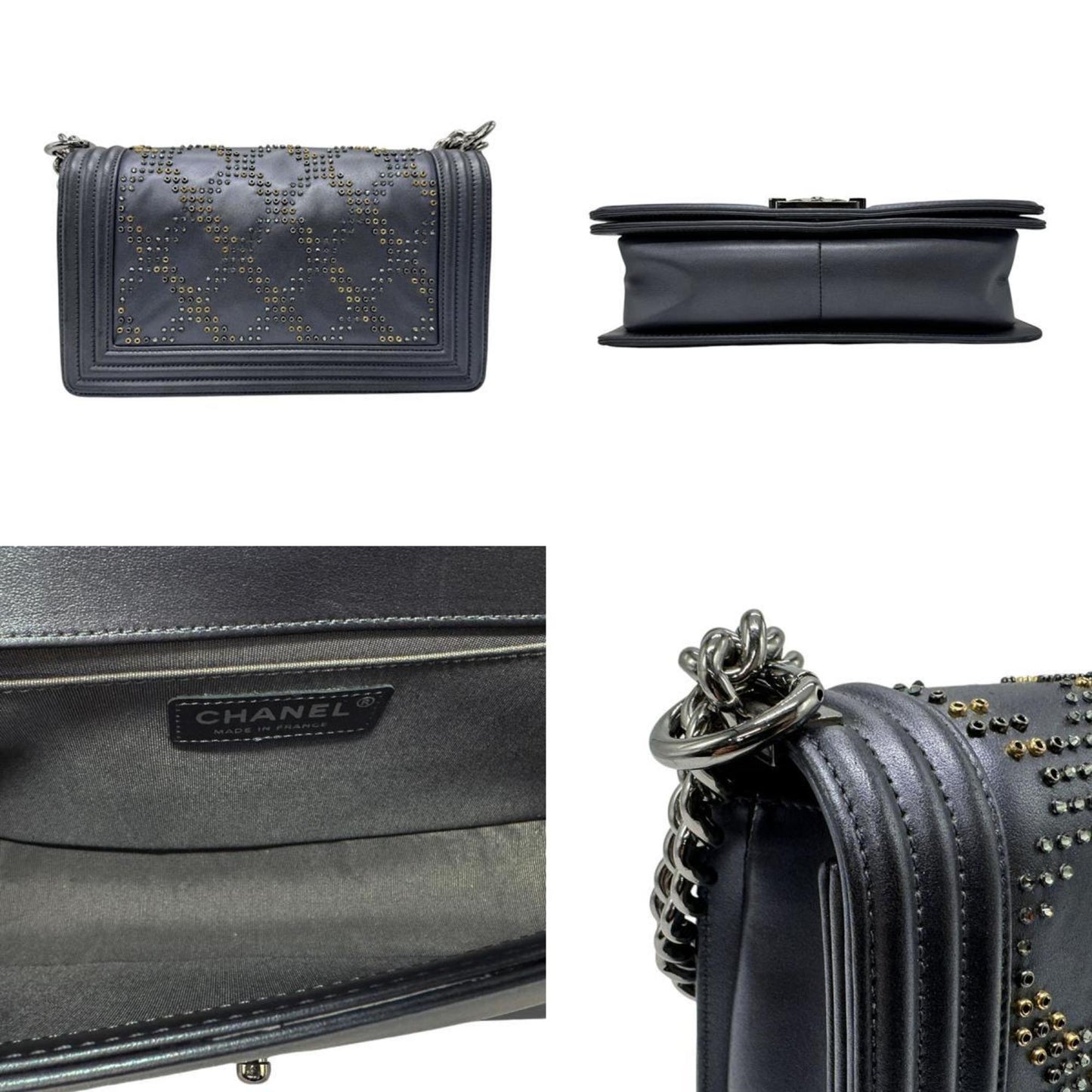 Chanel Sac Boy en cuir dor