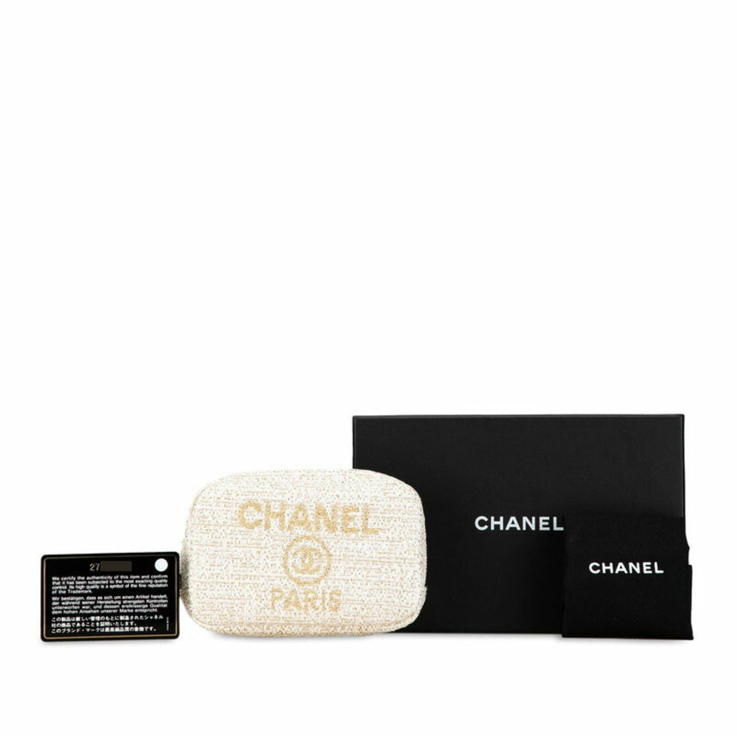 Chanel Sac Deauville en tweed blanc