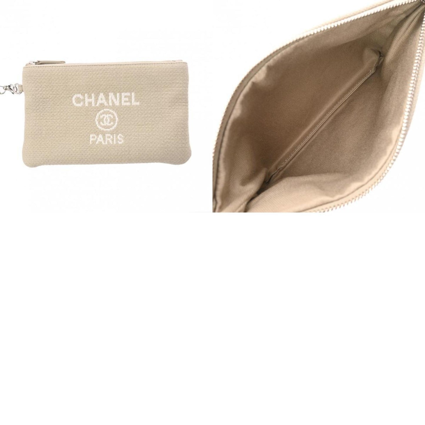 Chanel Sac Deauville en toile gris