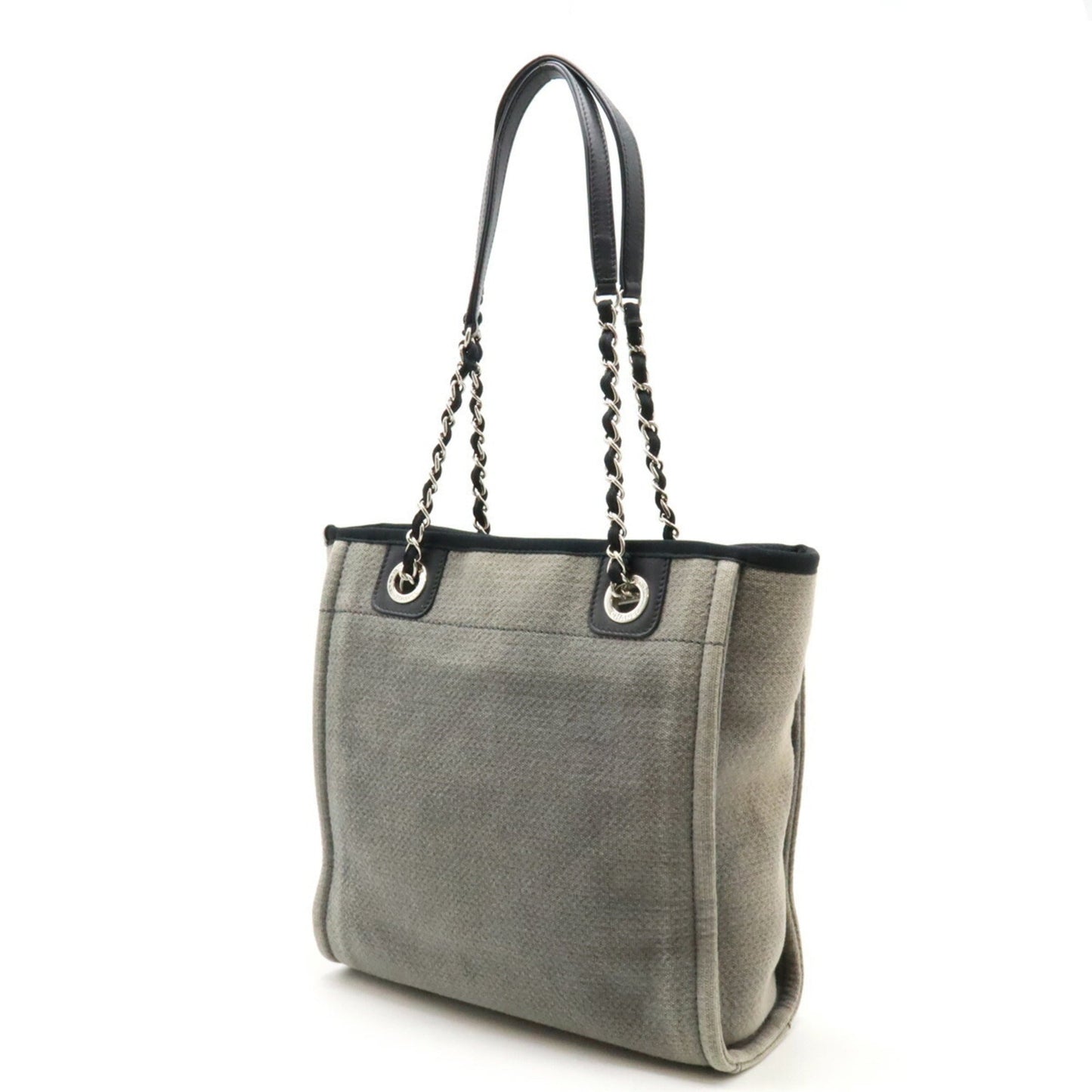 Chanel Sac Deauville en toile noir