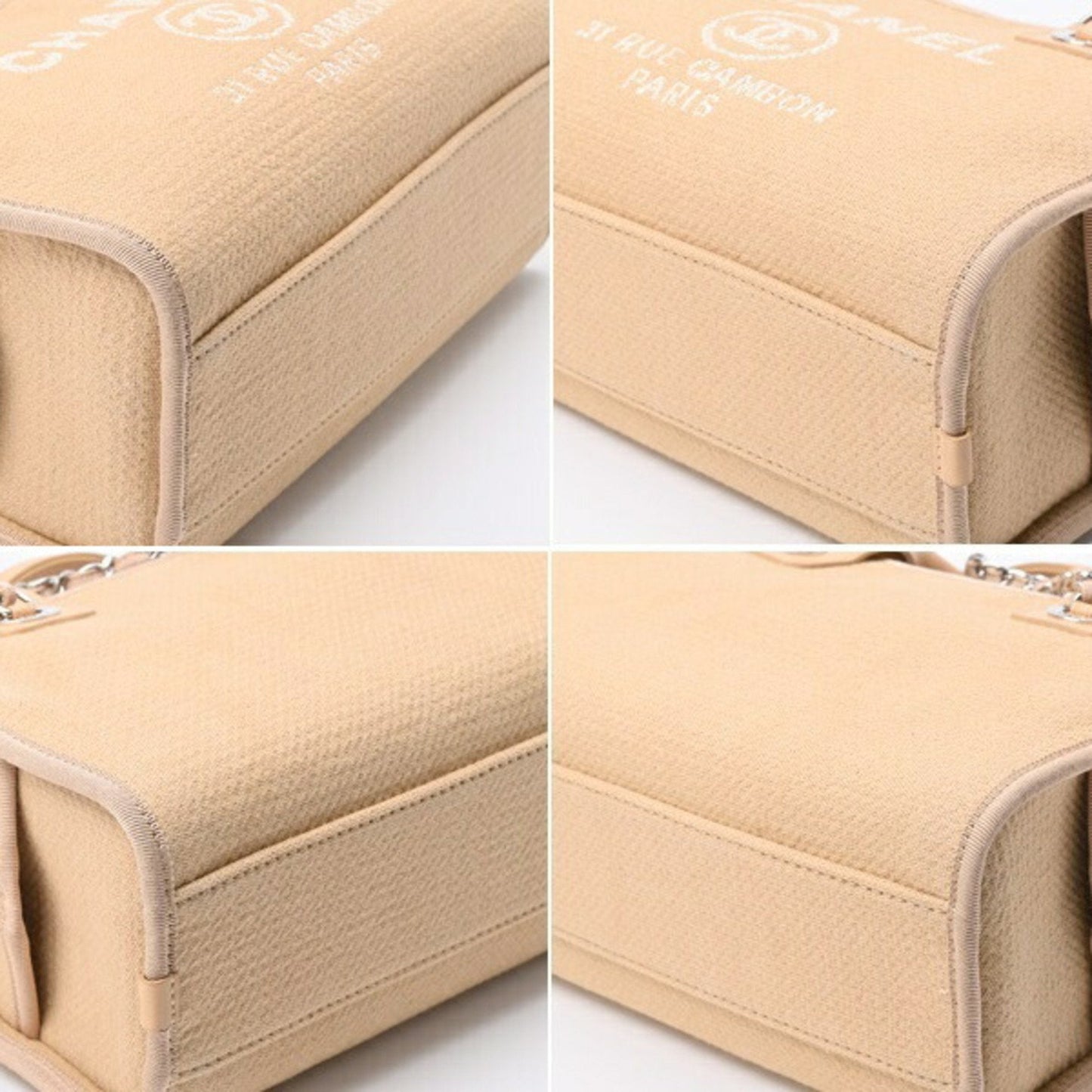 Chanel Sac Deauville en toile beige