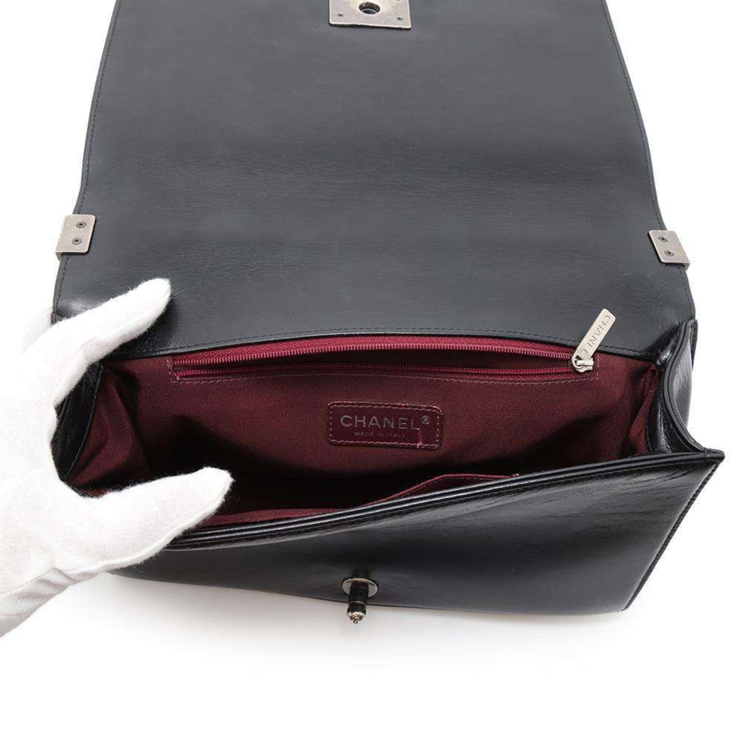 Chanel Sac Boy en cuir noir
