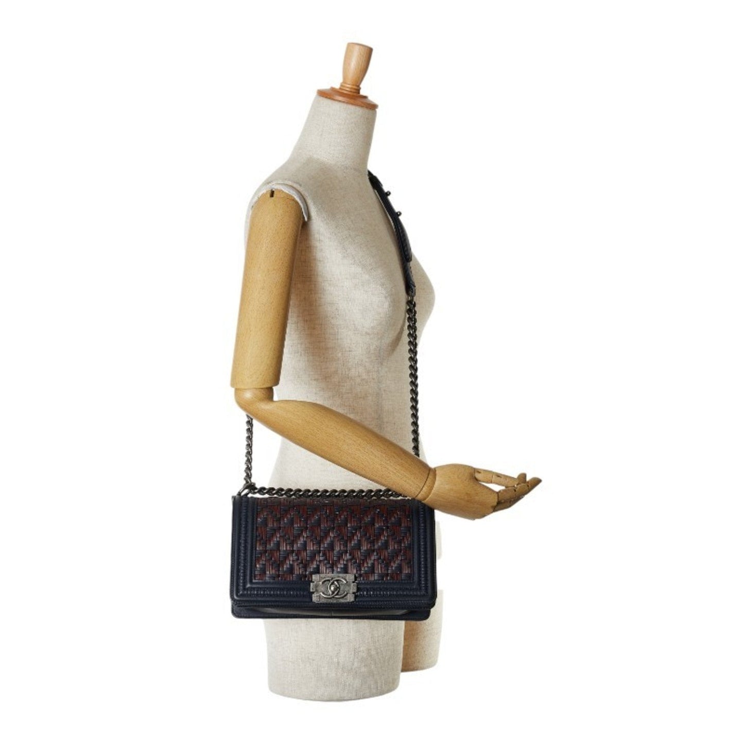 Chanel Sac Boy en cuir bleu
