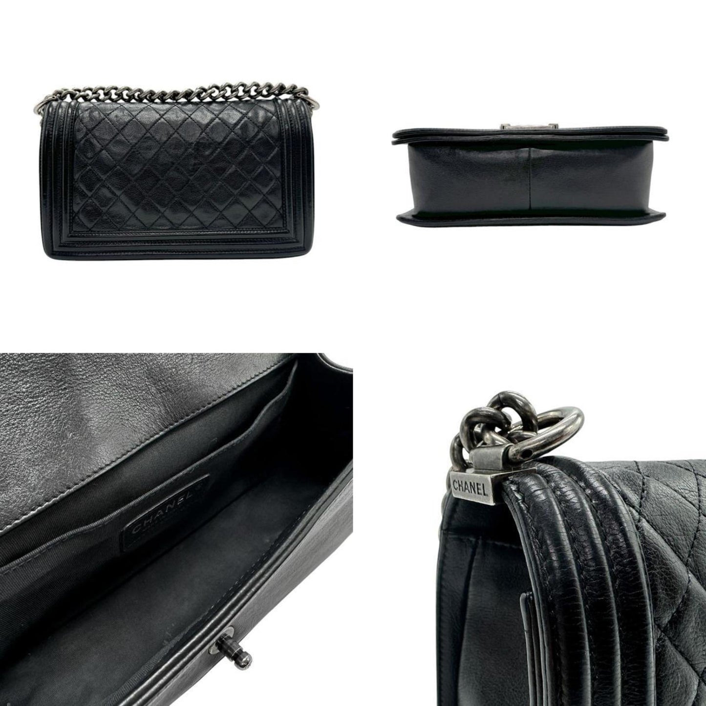 Chanel Sac Boy en cuir noir