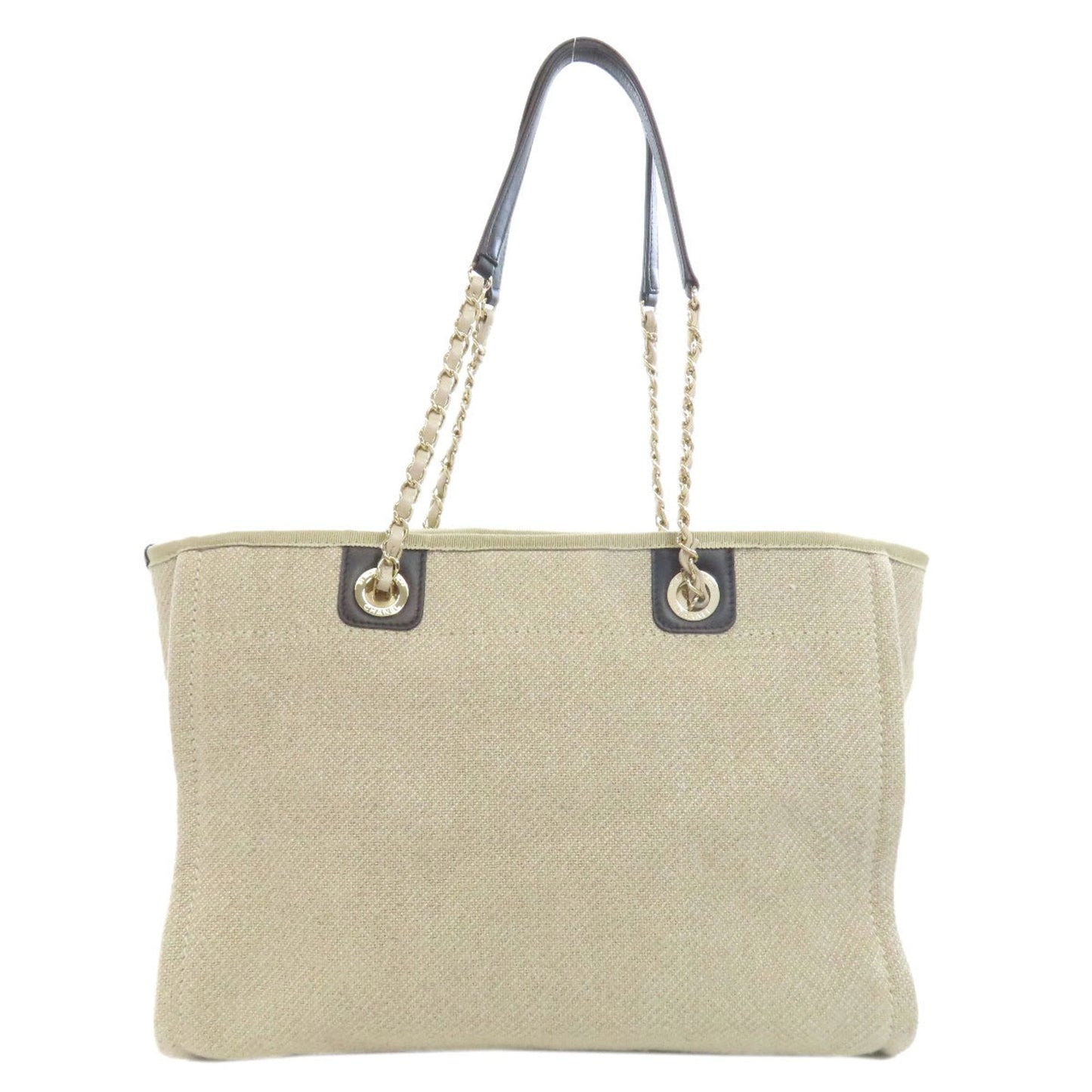 Chanel Sac Deauville en toile beige