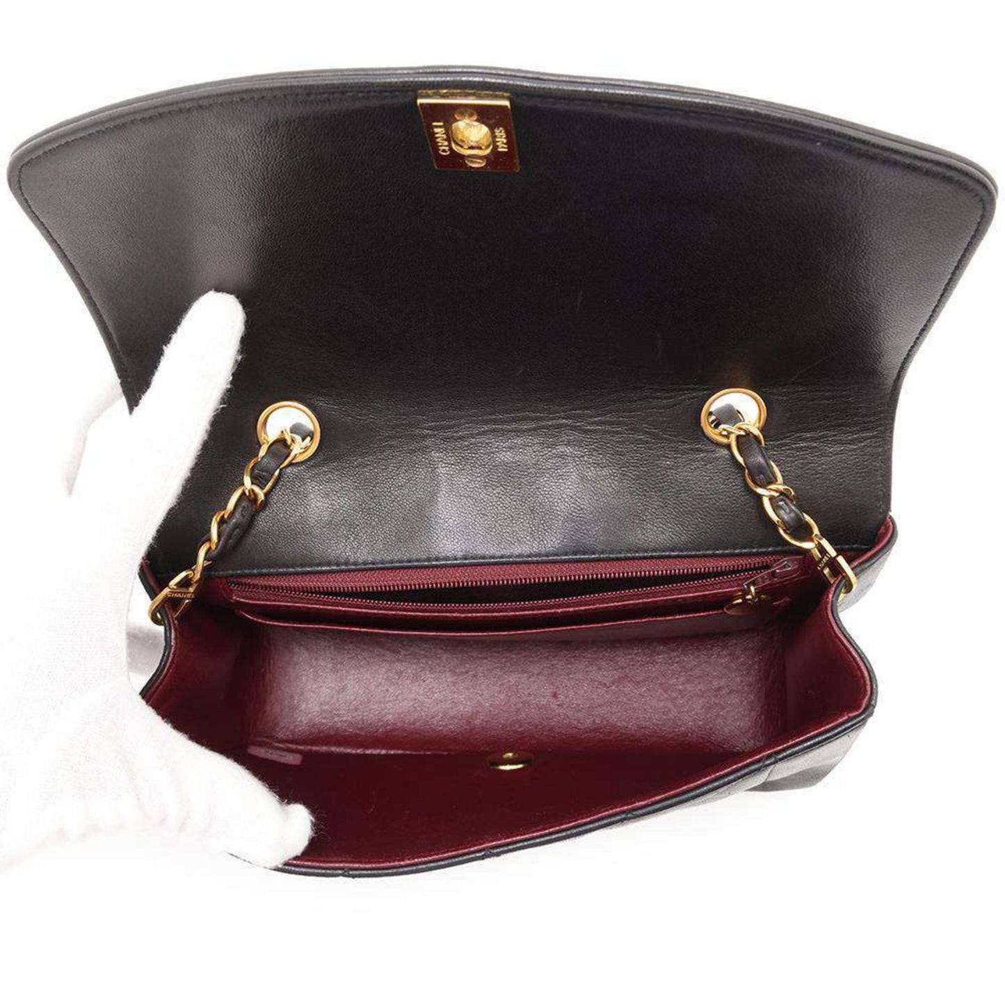 Chanel Sac Diana en cuir noir