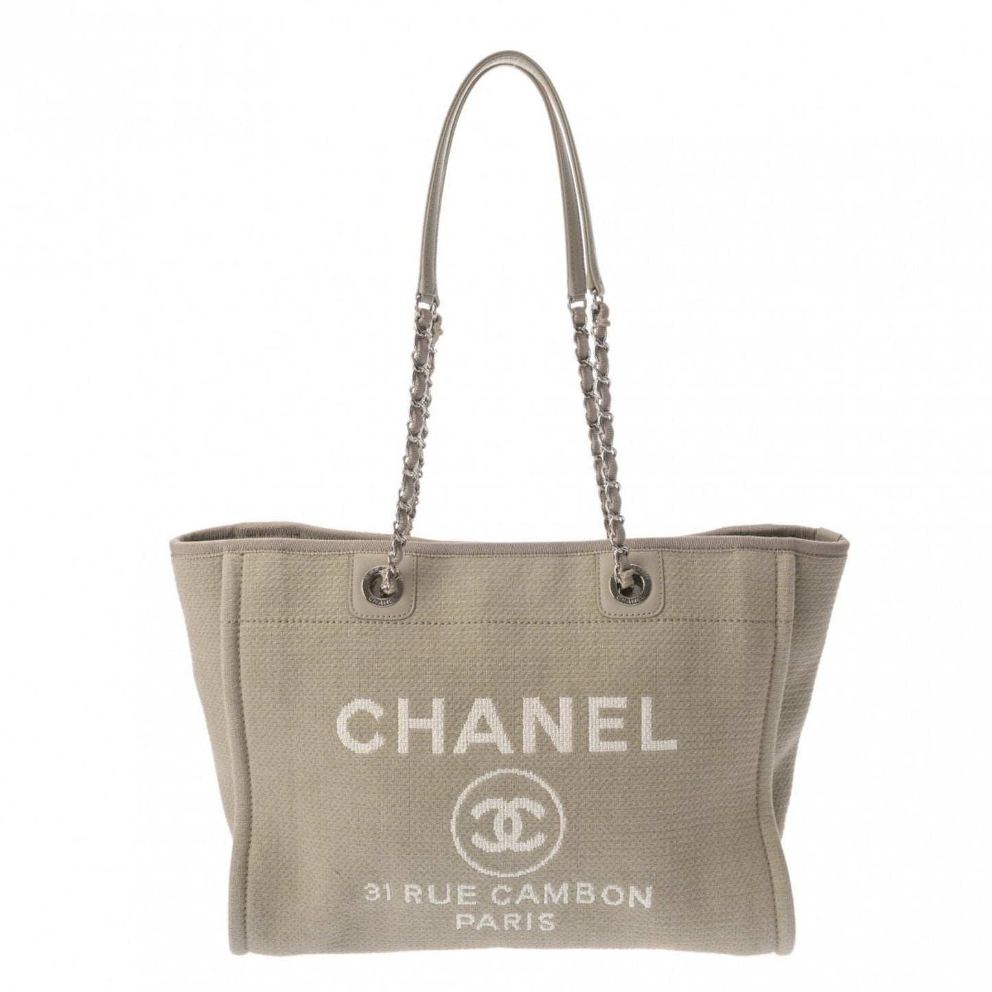 Chanel Sac Deauville en toile gris