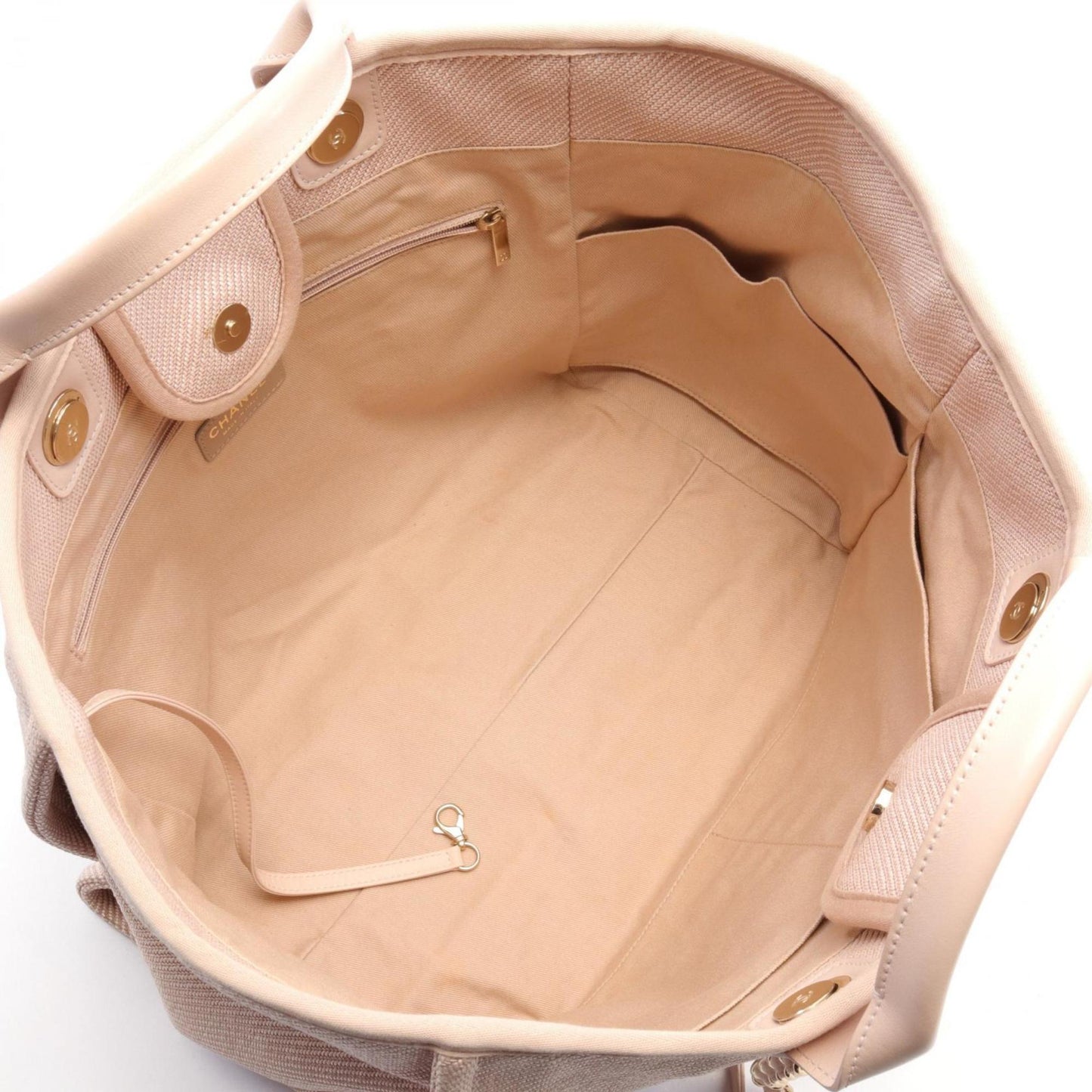 Chanel Sac Deauville en toile rose