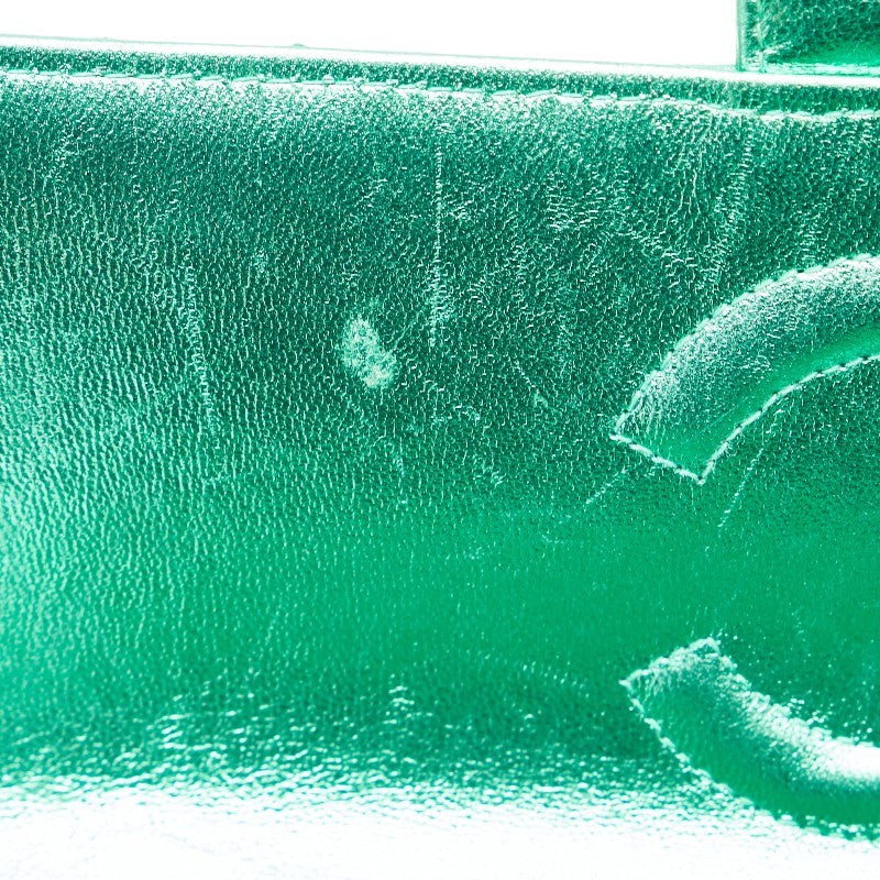 Chanel Leather Coco Mark Matelasse Handbag Green Gold