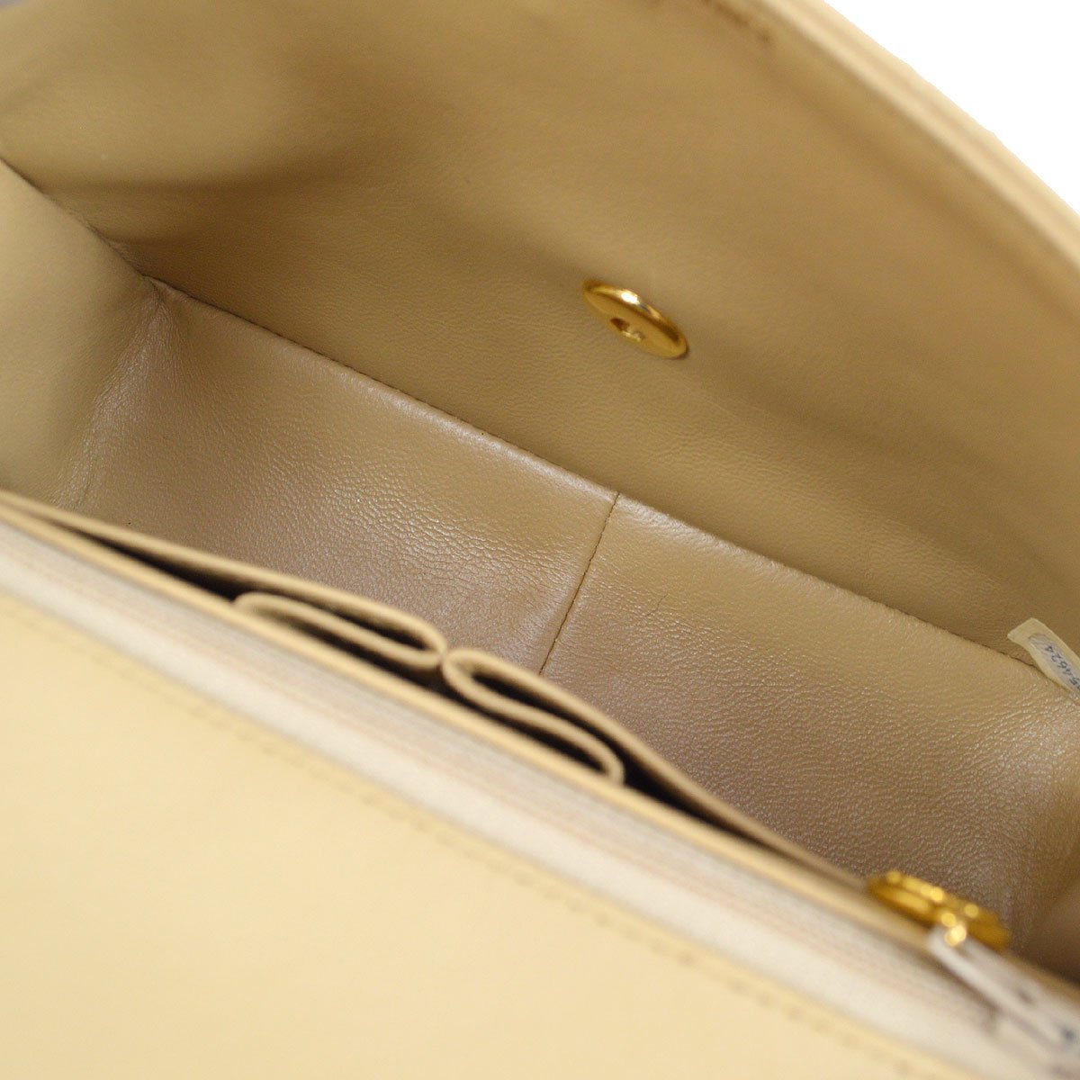 CHANEL 1989-1991 Classic Square Flap 20 Beige Lambskin