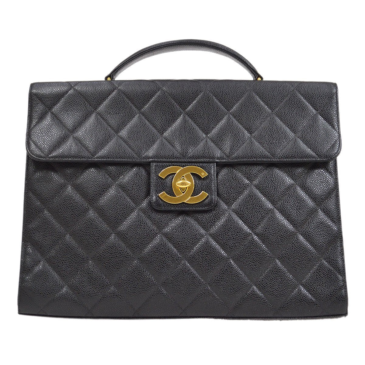 CHANEL 1994-1996 Briefcase Black Caviar