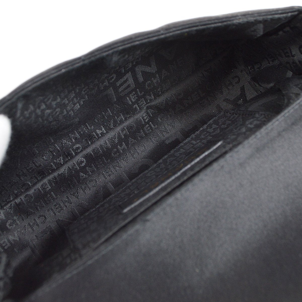 CHANEL 2009-2010 Camellia Choco Bar Single Chain Shoulder Bag Black Satin