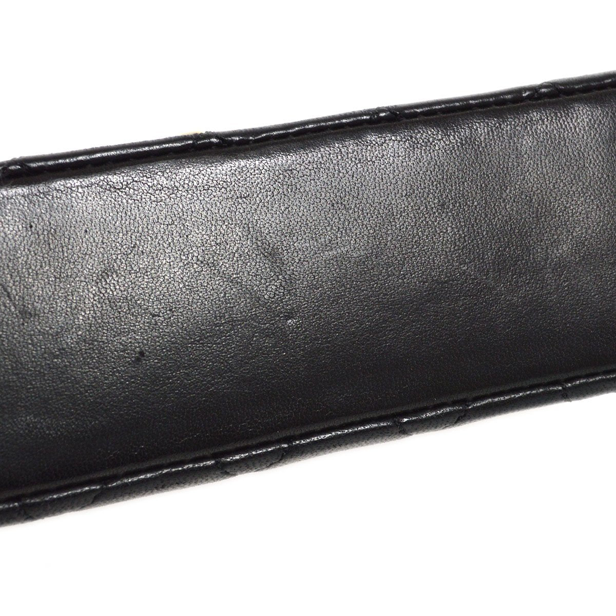 CHANEL 1989-1991 Black LAMBSKIN Straight FLAP MICRO