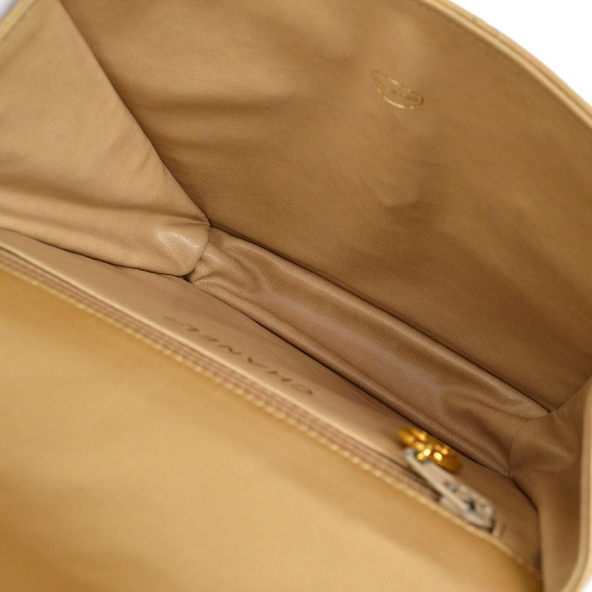 CHANEL 1991-1994 Gold Lambskin Straight Flap Mini