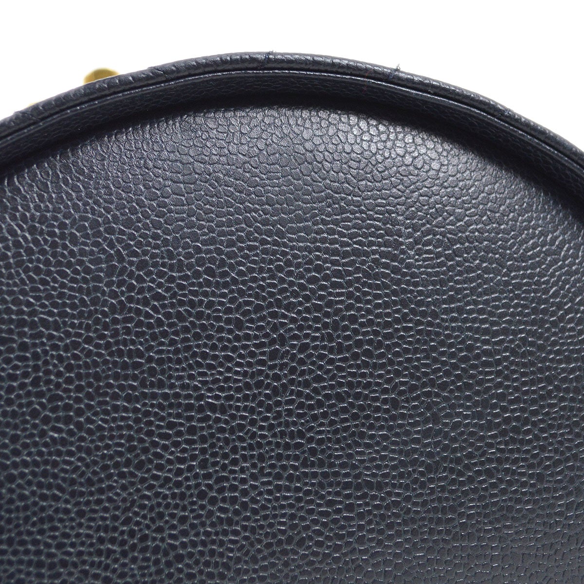 CHANEL 1990s Chevron Vanity Handbag Navy Caviar