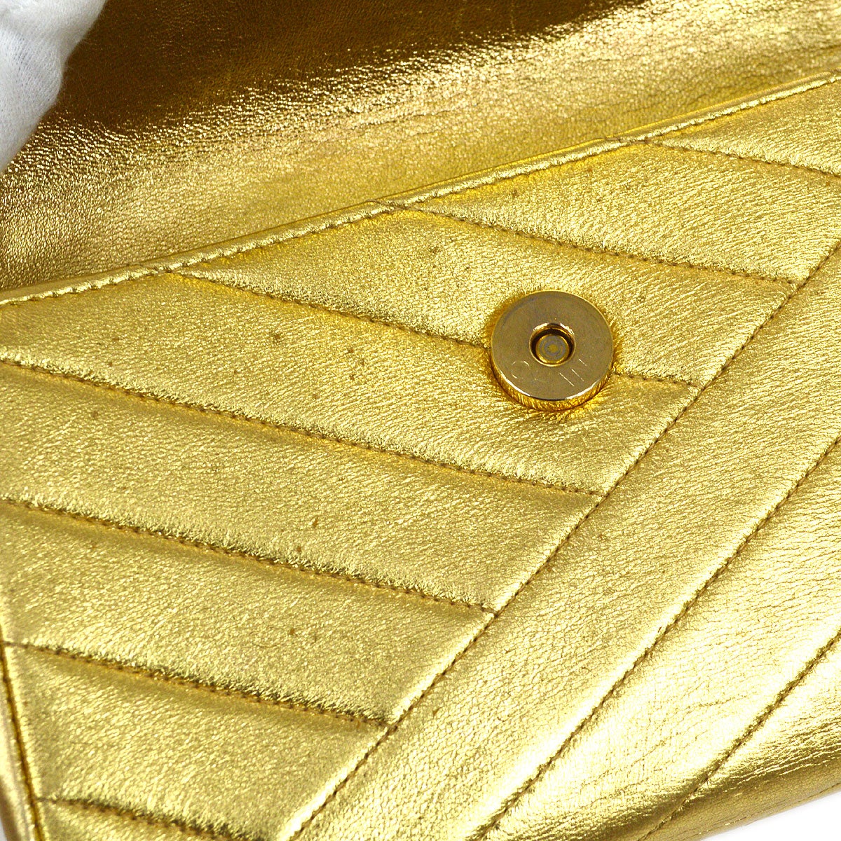CHANEL 1991-1994 Christal & Gold CC Diagonal Evening Bag